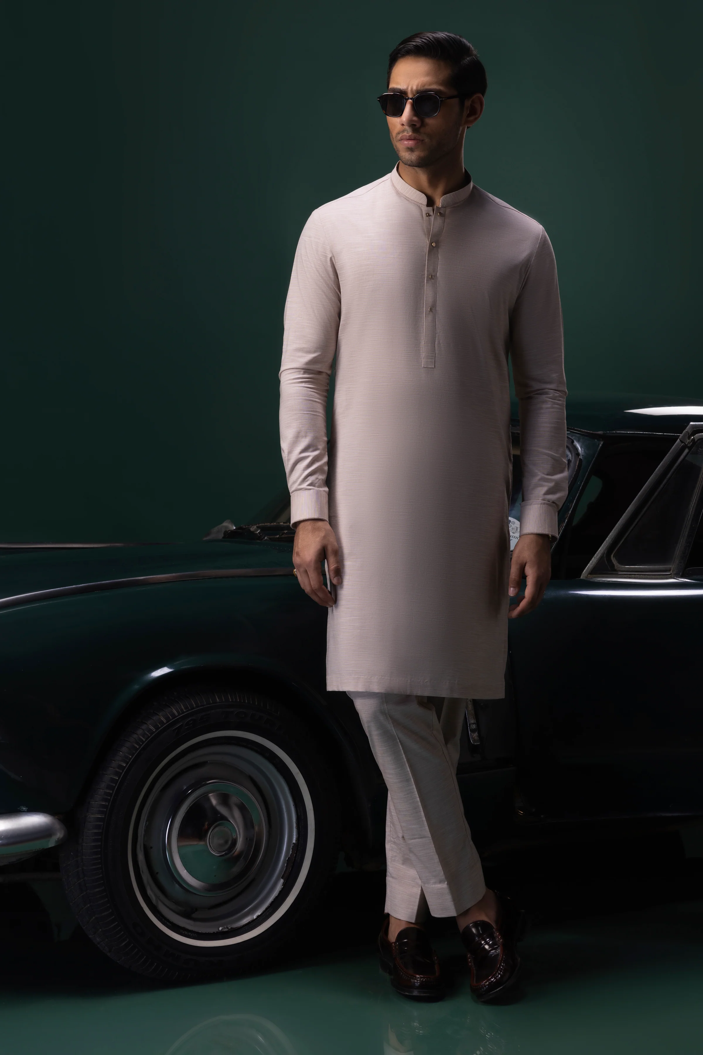 LIGHT BROWN COTTON KURTA TROUSERS | CCMKT-S-US-39380-3/4 - SERBIA - Image 2