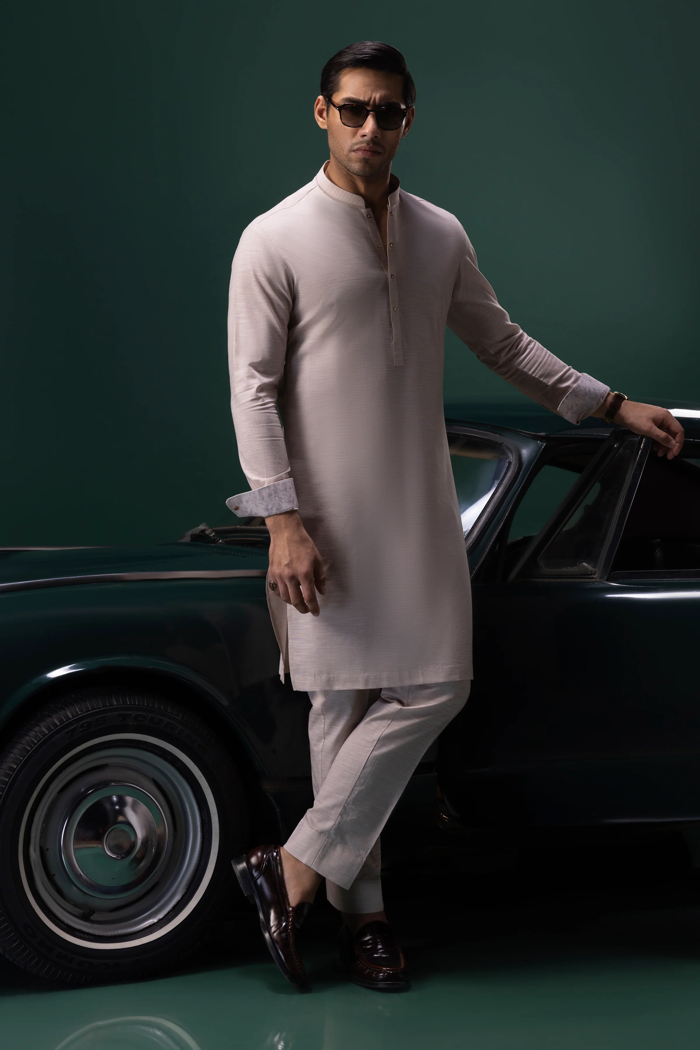 LIGHT BROWN COTTON KURTA TROUSERS | CCMKT-S-US-39380-3/4 - SERBIA - Image 3