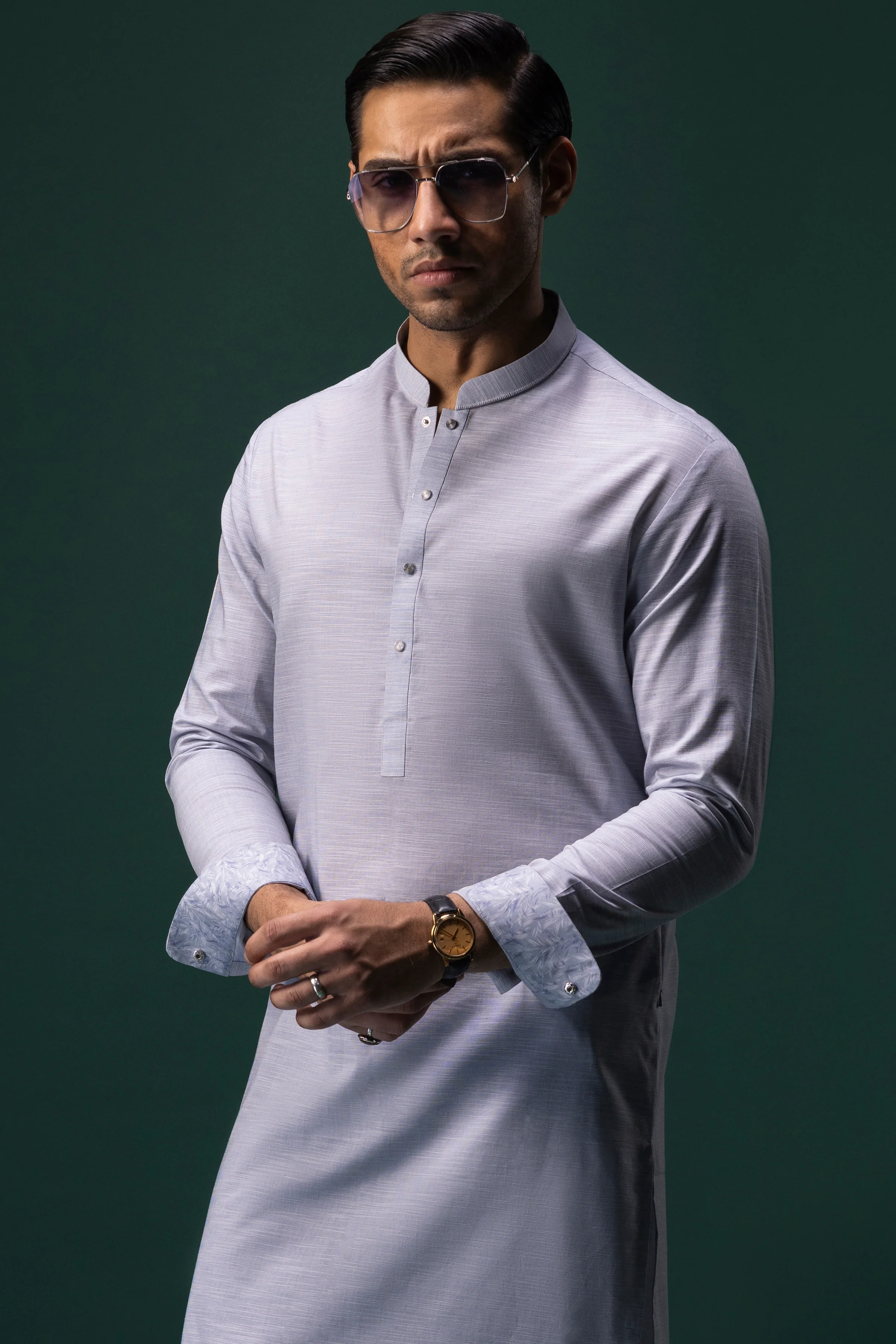 LIGHT BLUE COTTON KURTA TROUSERS | CCMKT-S-US-39380-4/4 - SERBIA - Image 5
