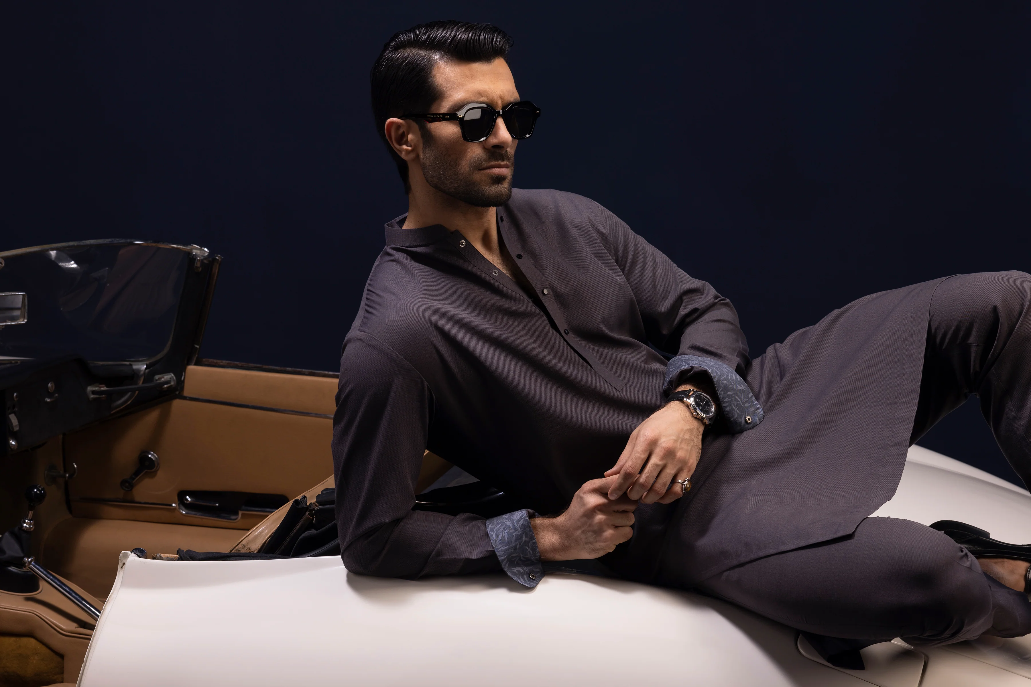 CEDAR BROWN COTTON KURTA TROUSERS | CCMKT-S-US-39385-2/3 - PISA - Image 4