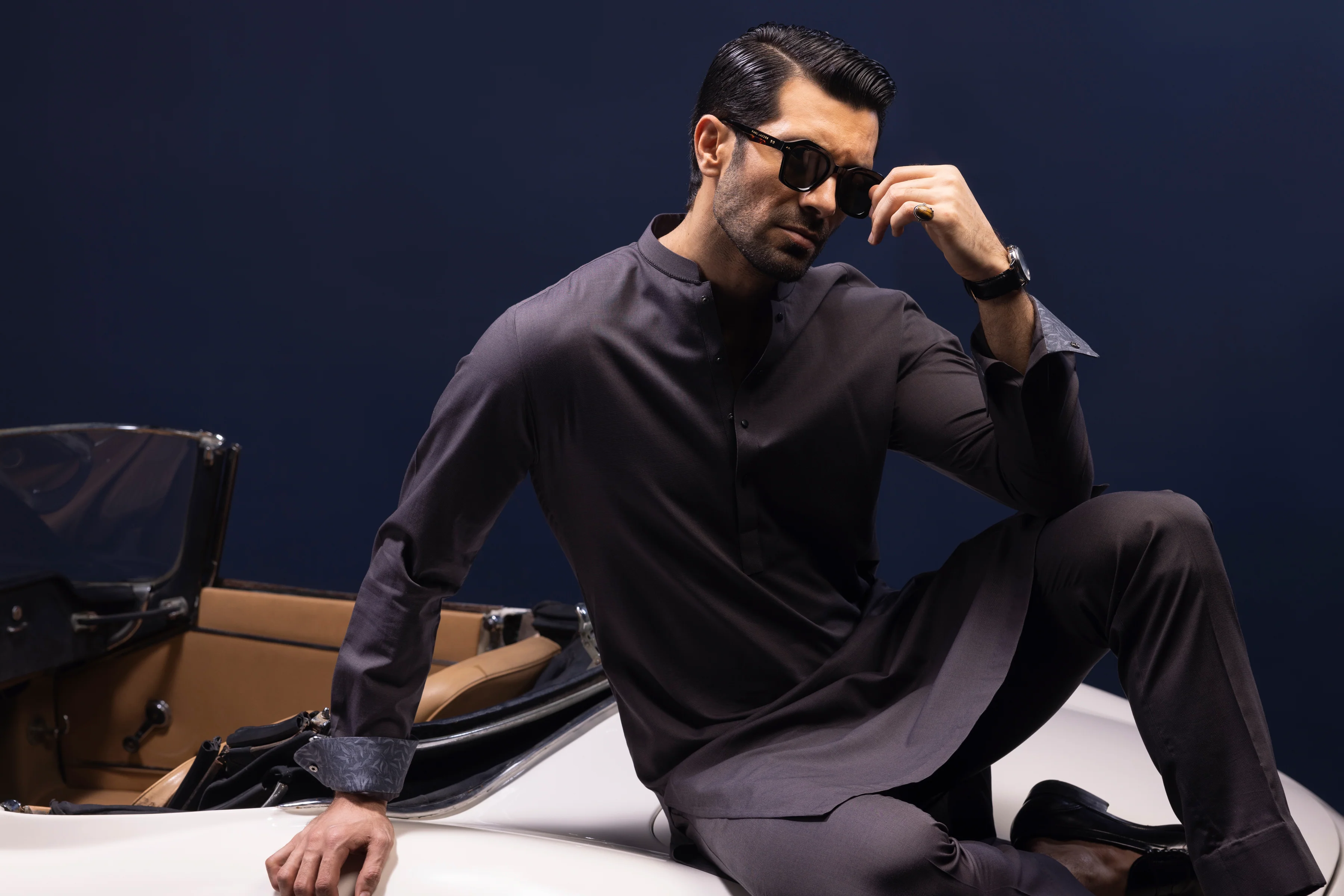 CEDAR BROWN COTTON KURTA TROUSERS | CCMKT-S-US-39385-2/3 - PISA - Image 5