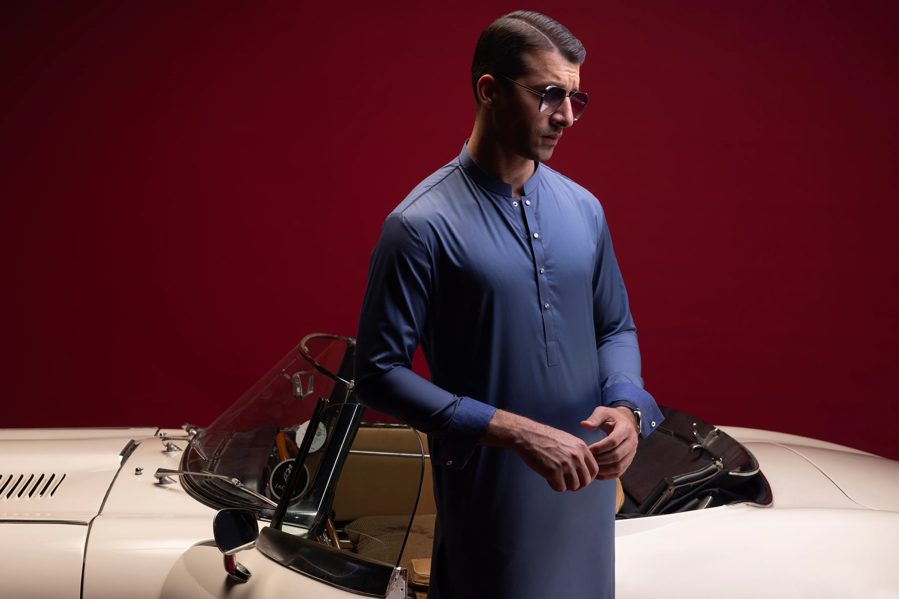 MARLED BLUE KURTA TROUSERS | CCMKT-S-US-39390-3/4-SALAMANCA - Image 5