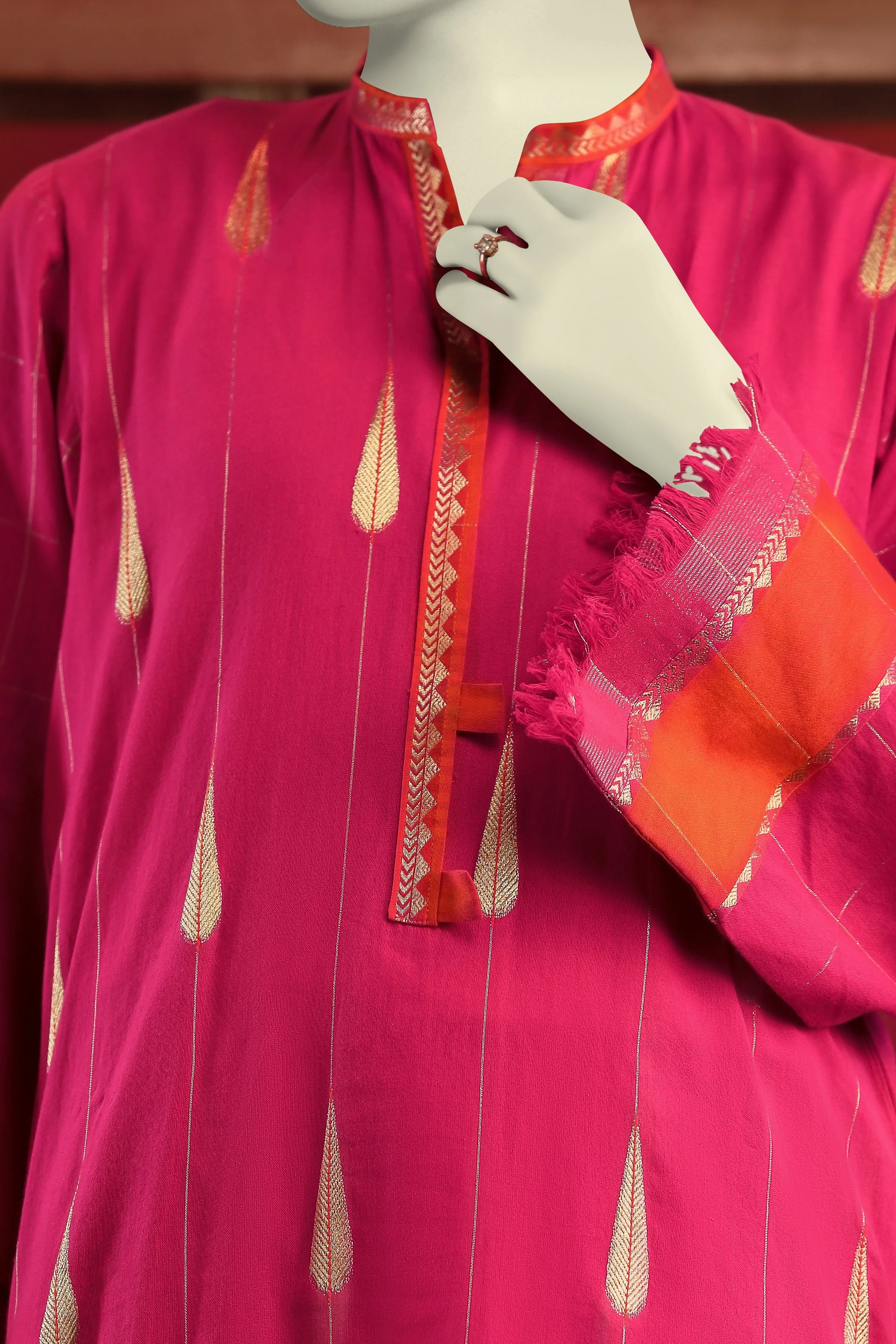 PINK JACQUARD KURTI | CCW-1PS-S-US-22-200 CYPRESS-1 - Image 3