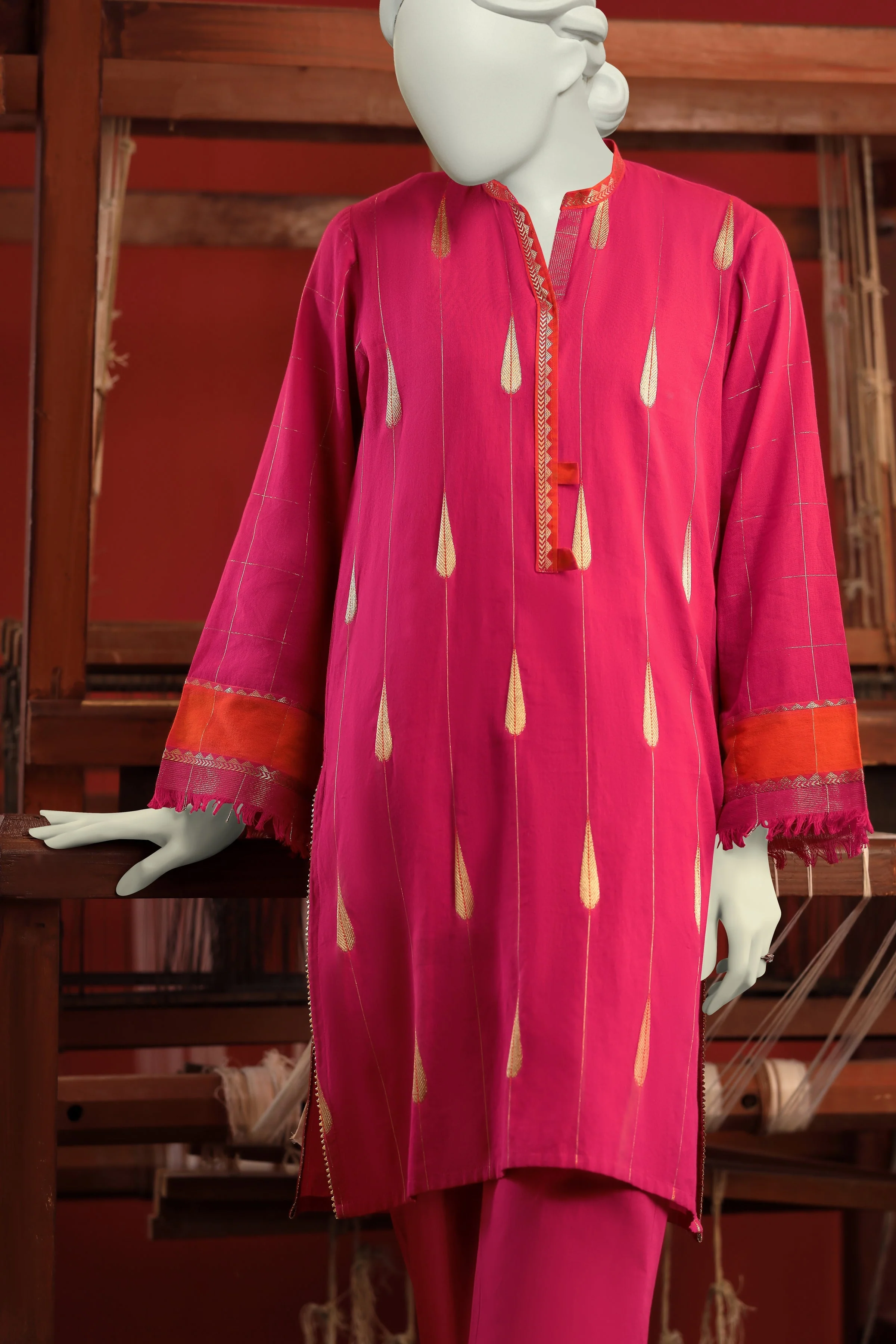 PINK JACQUARD KURTI | CCW-1PS-S-US-22-200 CYPRESS-1 - Image 4