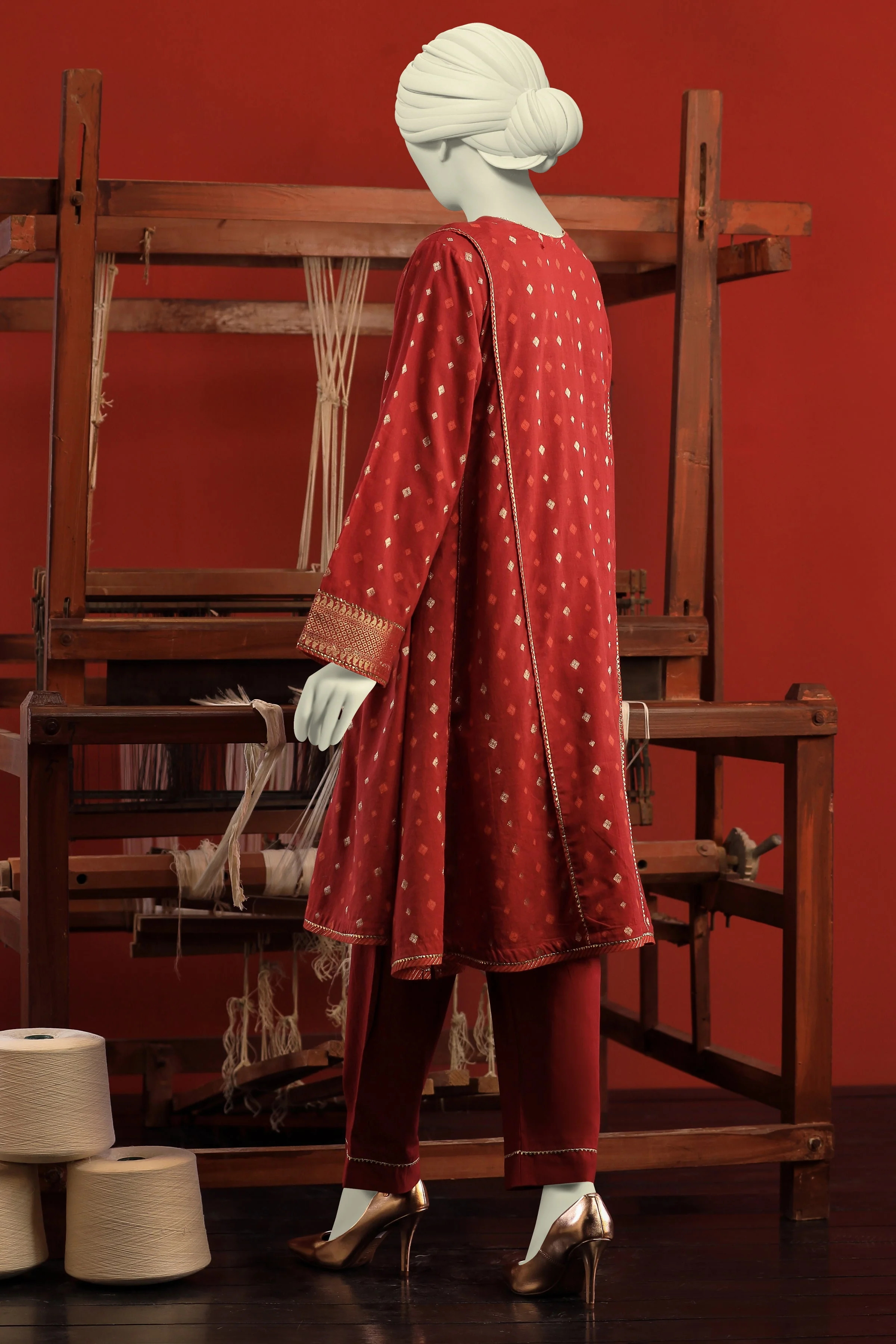 MAROON JACQUARD KURTI | CCW-1PS-S-US-22-201 KINGRI-01 - Image 6