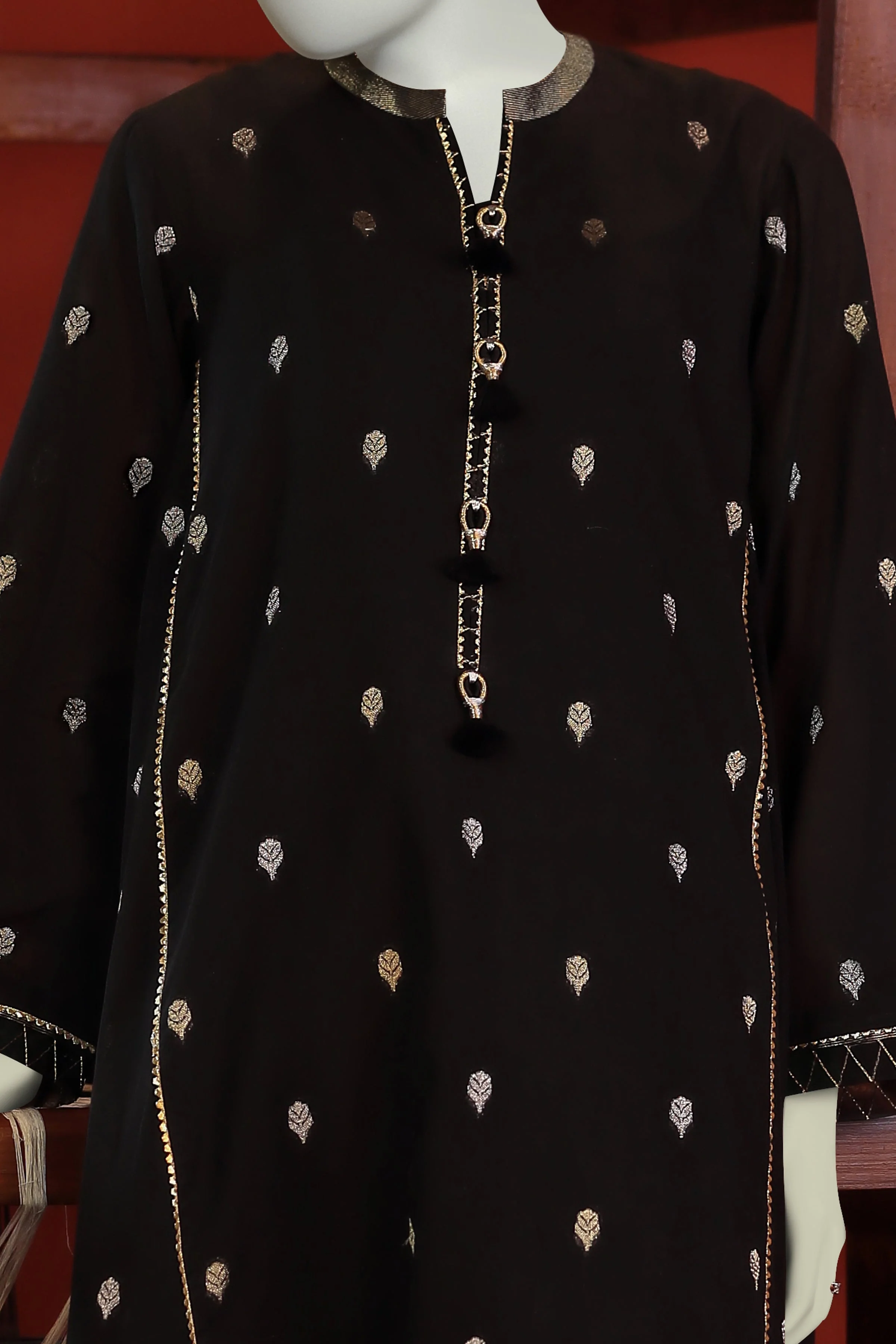 BLACK JACQUARD KURTI | CCW-1PS-S-US-22-202 ANAAR BOOTI-01 - Image 4