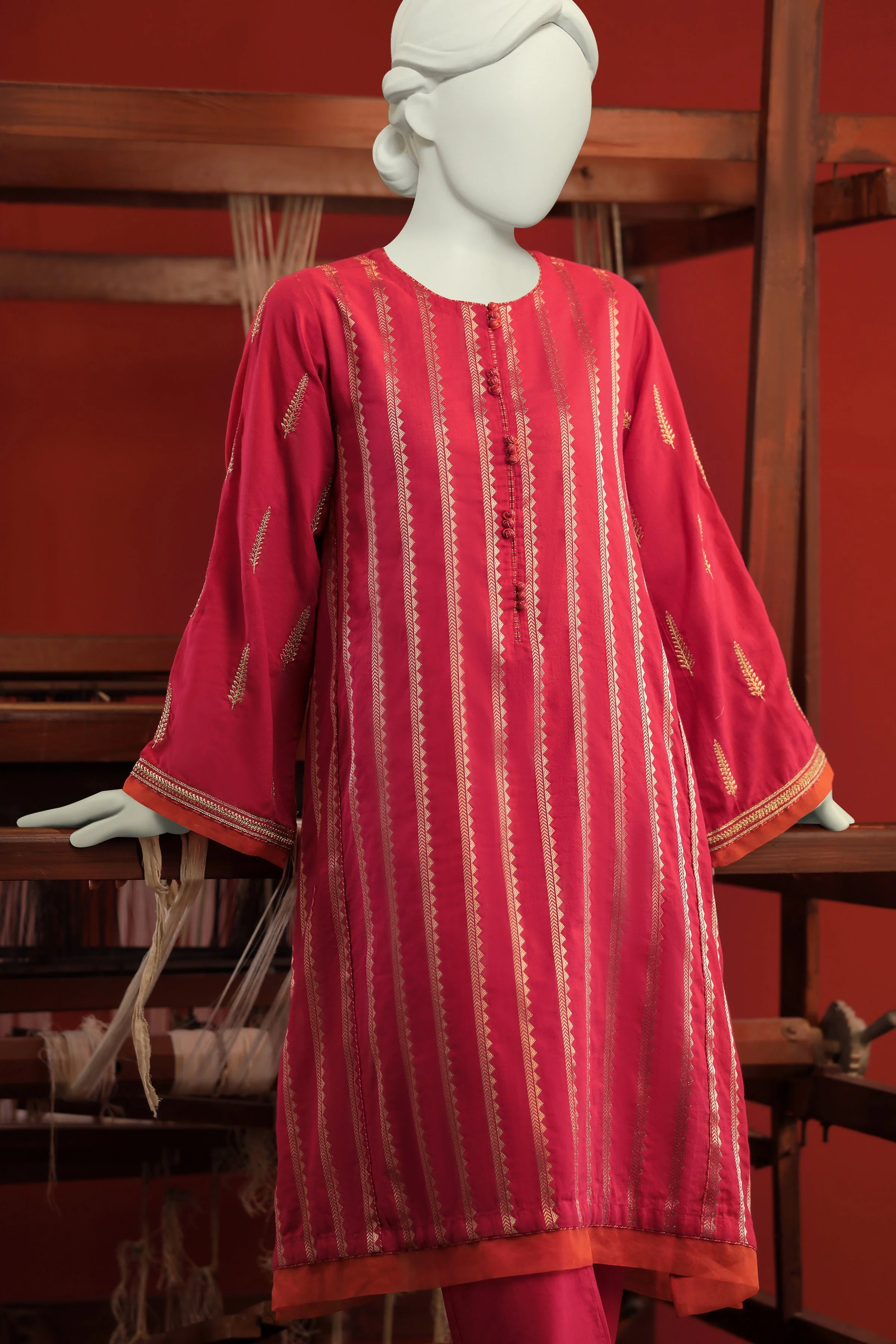 PINK JACQUARD KURTI | CCW-1PS-S-US-22-205 CYPRESS-2 - Image 3