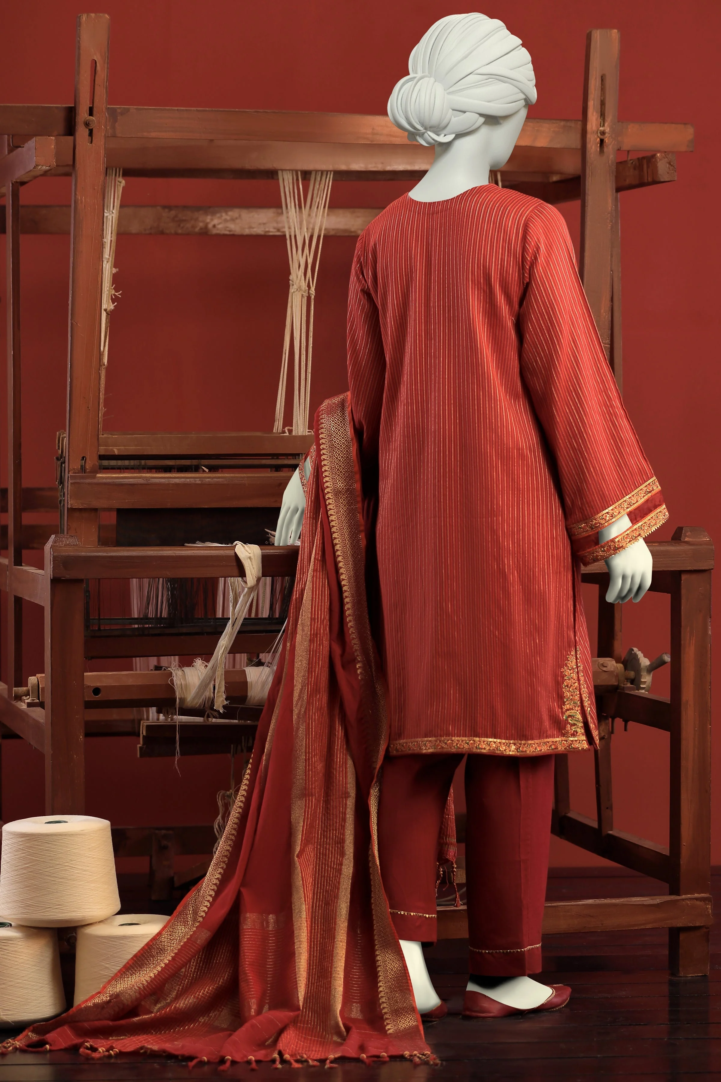 RUST JACQUARD KURTI | CCW-1PS-S-US-22-206 KINGRI-02 - Image 2