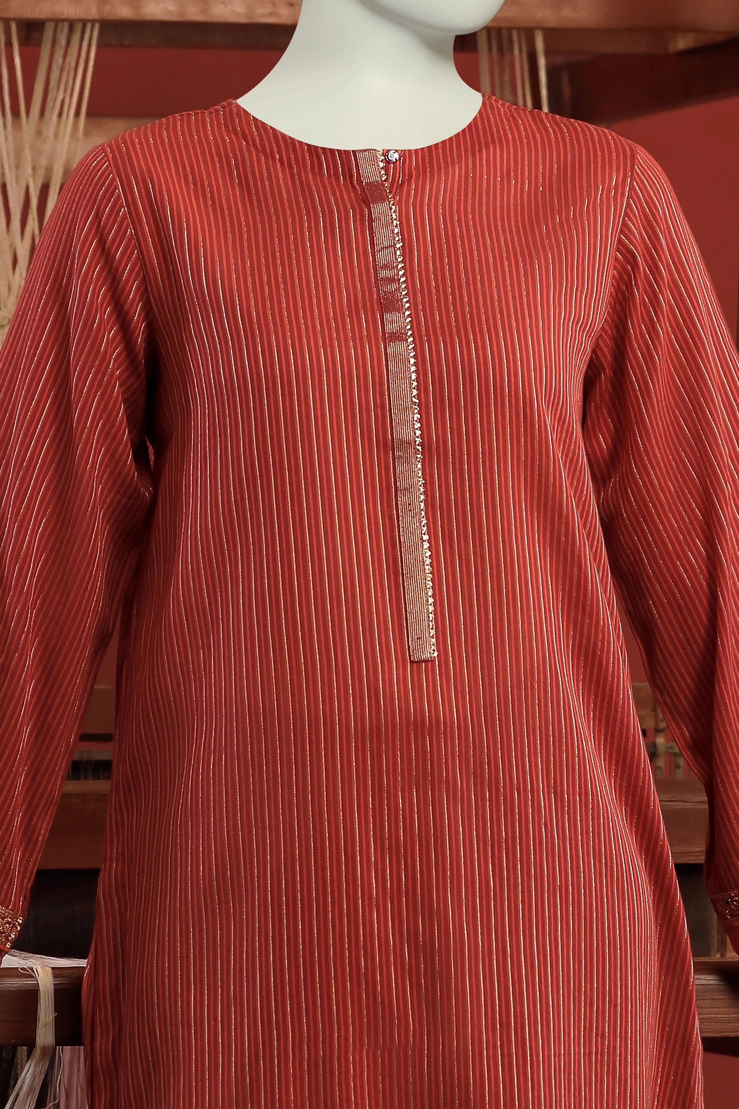 RUST JACQUARD KURTI | CCW-1PS-S-US-22-206 KINGRI-02 - Image 3