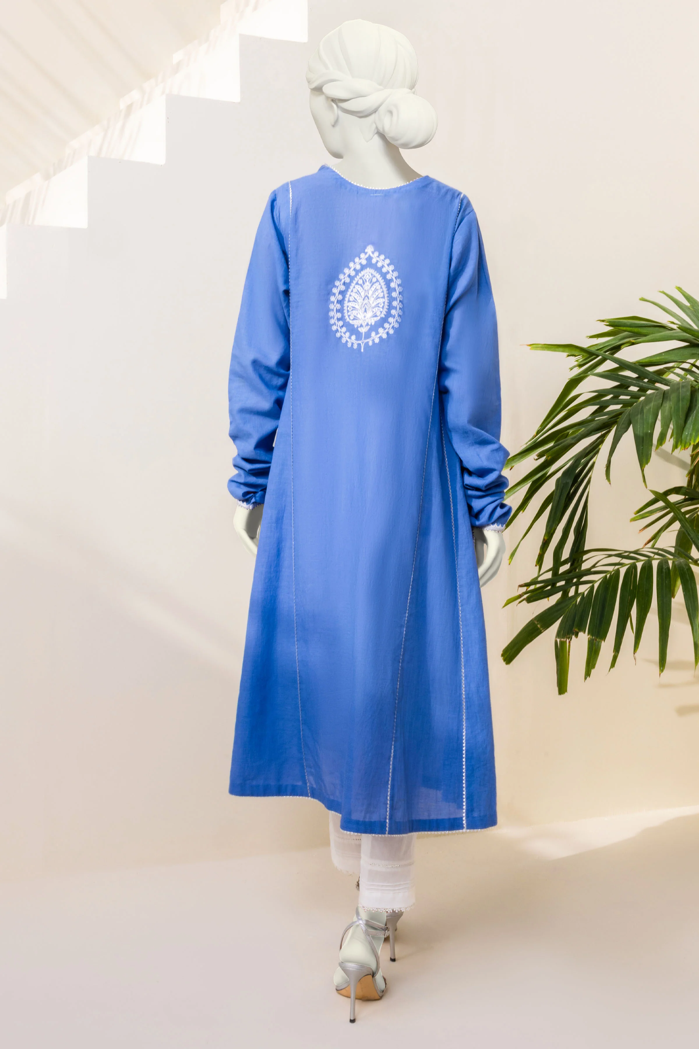 BLUE DOBBY KURTI | CCW-1PS-S-US-22-220 AURA - Image 2