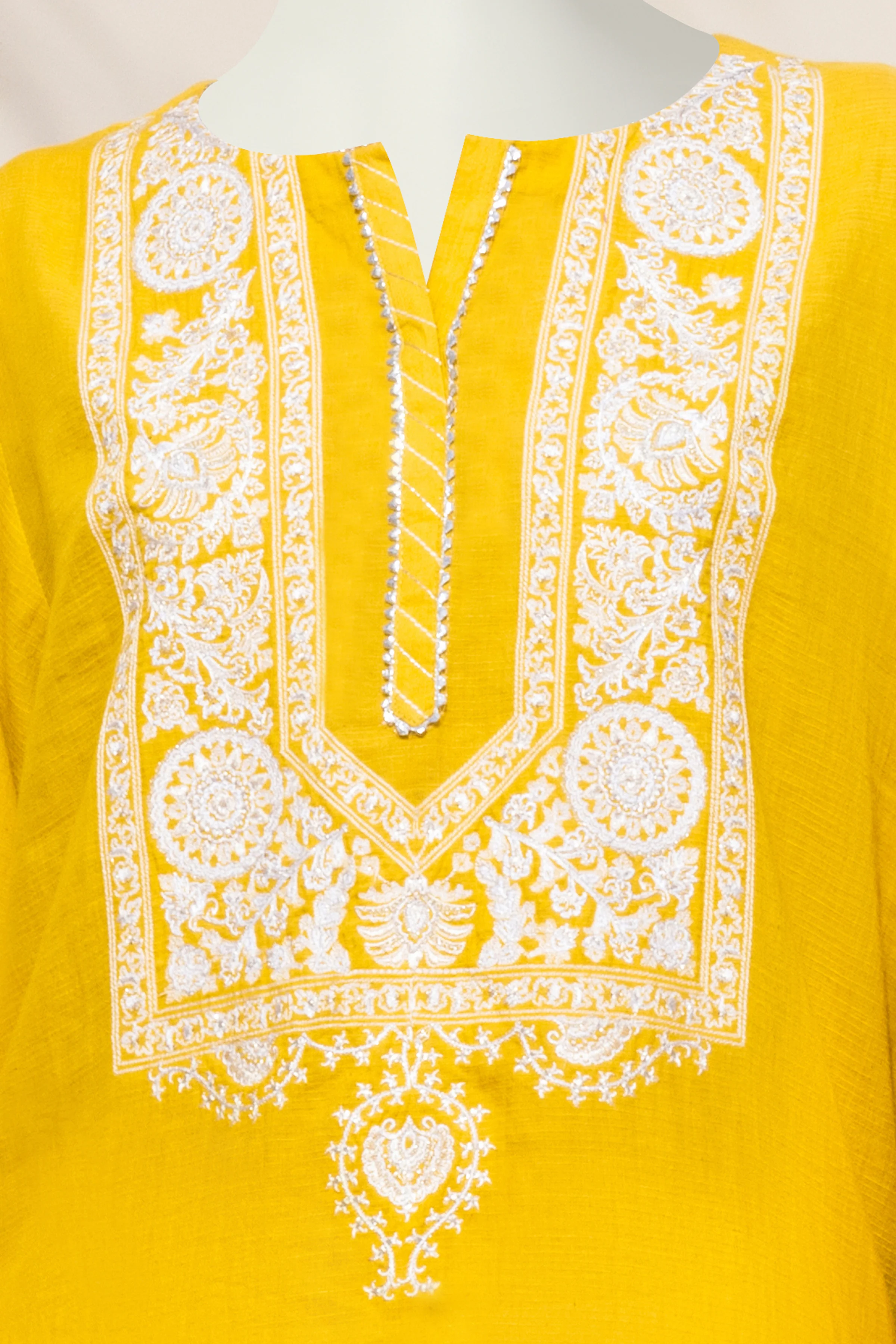 YELLOW-MUSTARD DOBBY KURTI | CCW-1PS-S-US-22-222 NURA - Image 3