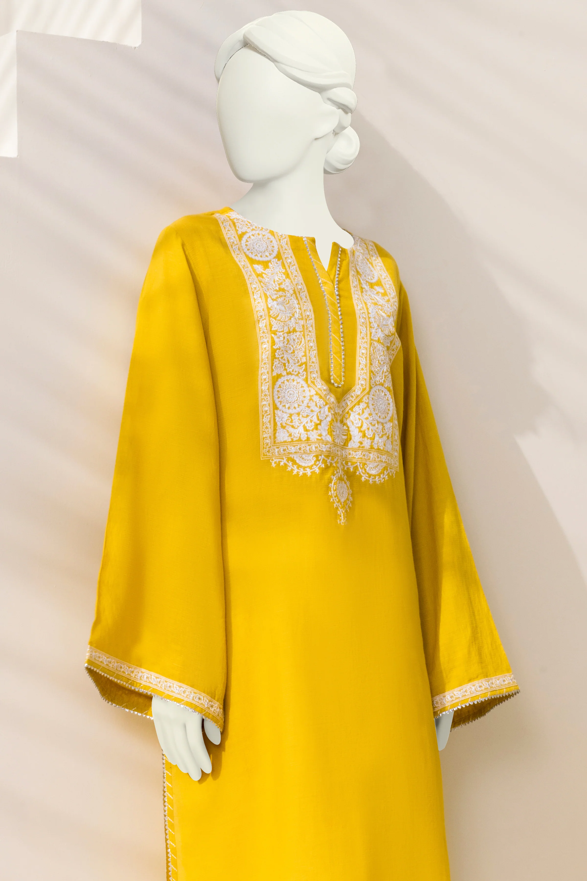 YELLOW-MUSTARD DOBBY KURTI | CCW-1PS-S-US-22-222 NURA - Image 4