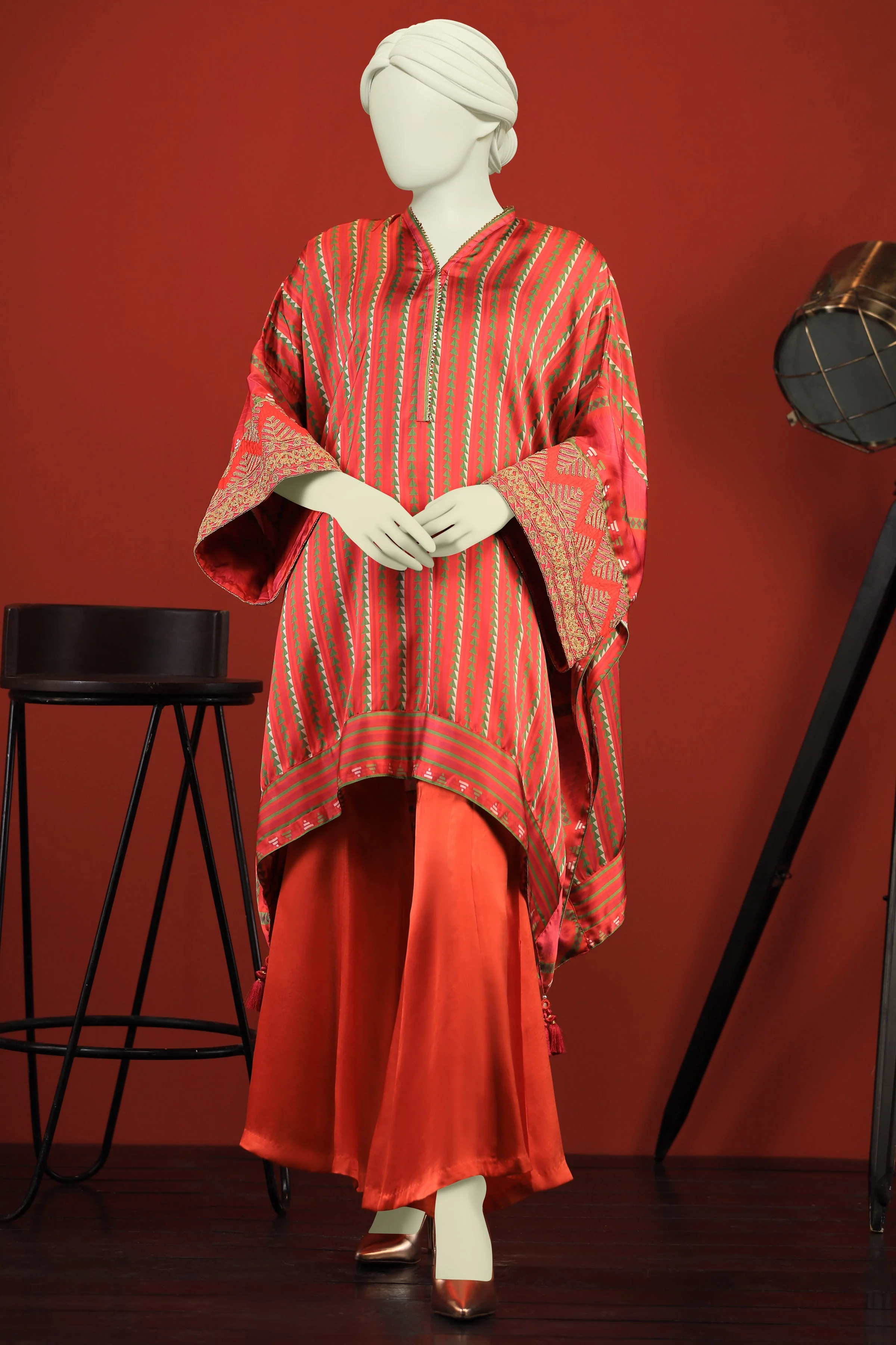 RED SILK KURTI | CCW-1PS-S-US-22-225 FLAMINGO