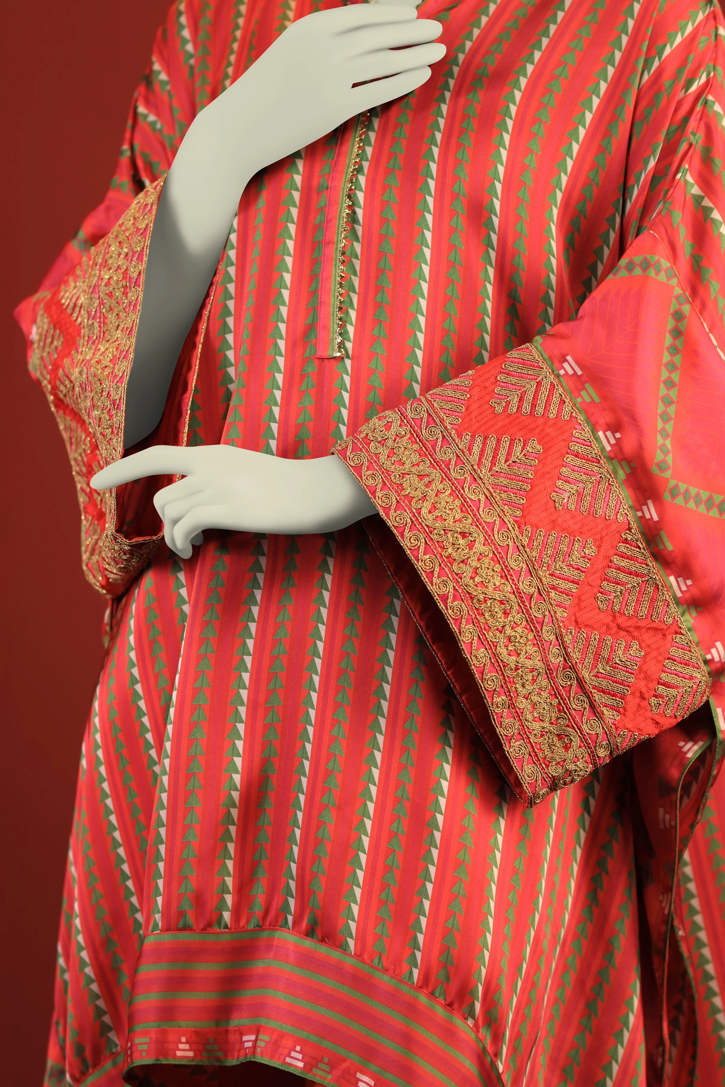 RED SILK KURTI | CCW-1PS-S-US-22-225 FLAMINGO - Image 9