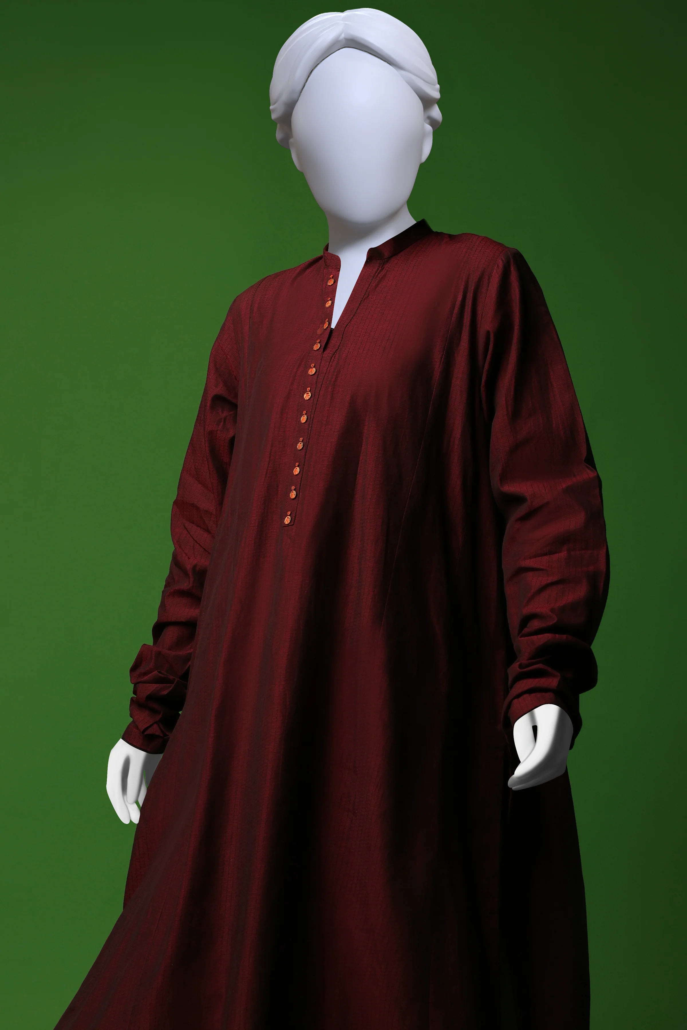 MAROON JACQUARD KURTI | CCW-1PS-S-US-22-3072 HERRING BONE - Image 6