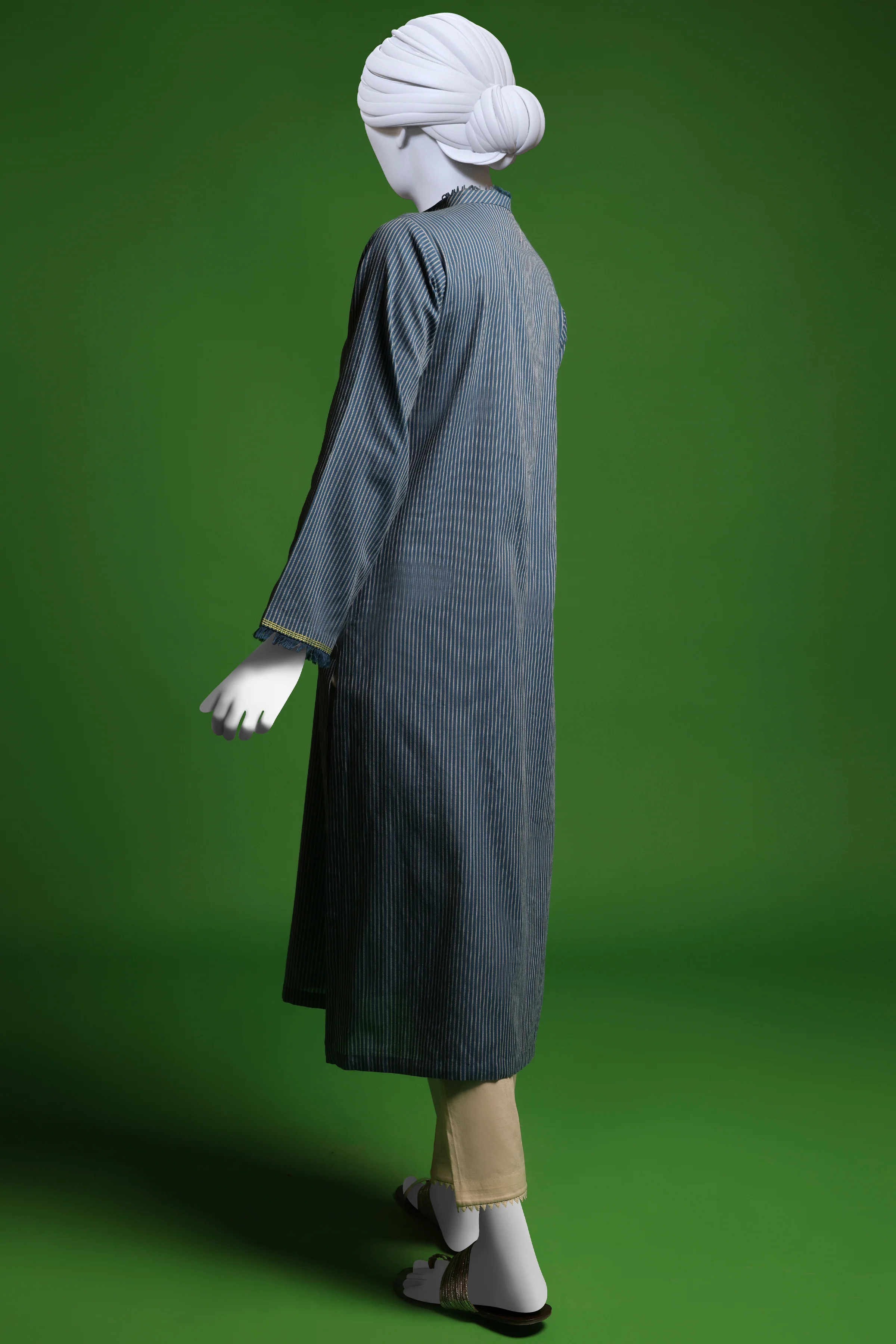 BLUE JACQUARD KURTI | CCW-1PS-S-US-22-3073 PIN STRIPES - Image 2