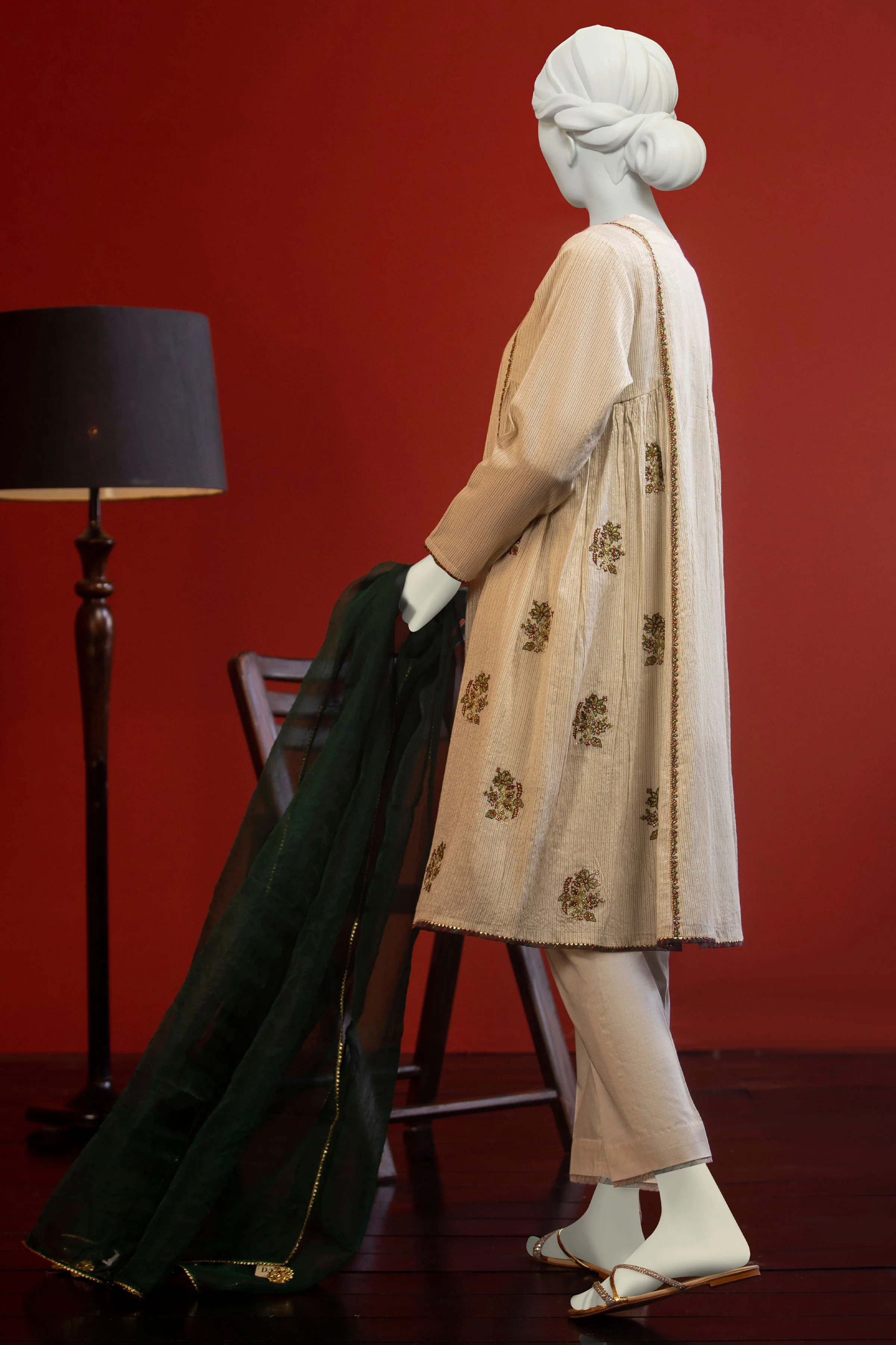 OFF WHITE ZARI 2PC STITCHED | CCW-2PS-SD-S-US-22-1001 COTTON - Image 2