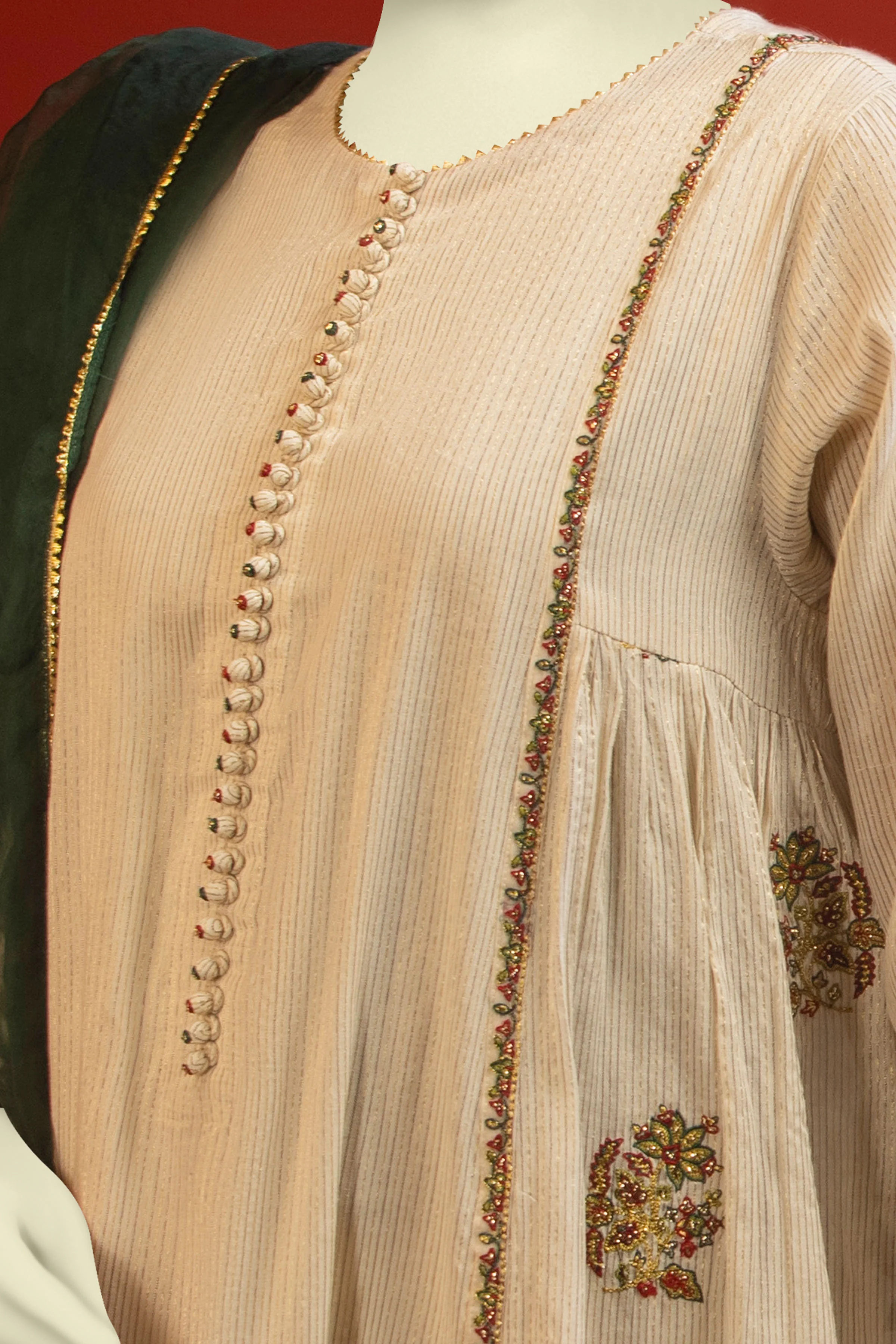 OFF WHITE ZARI 2PC STITCHED | CCW-2PS-SD-S-US-22-1001 COTTON - Image 4