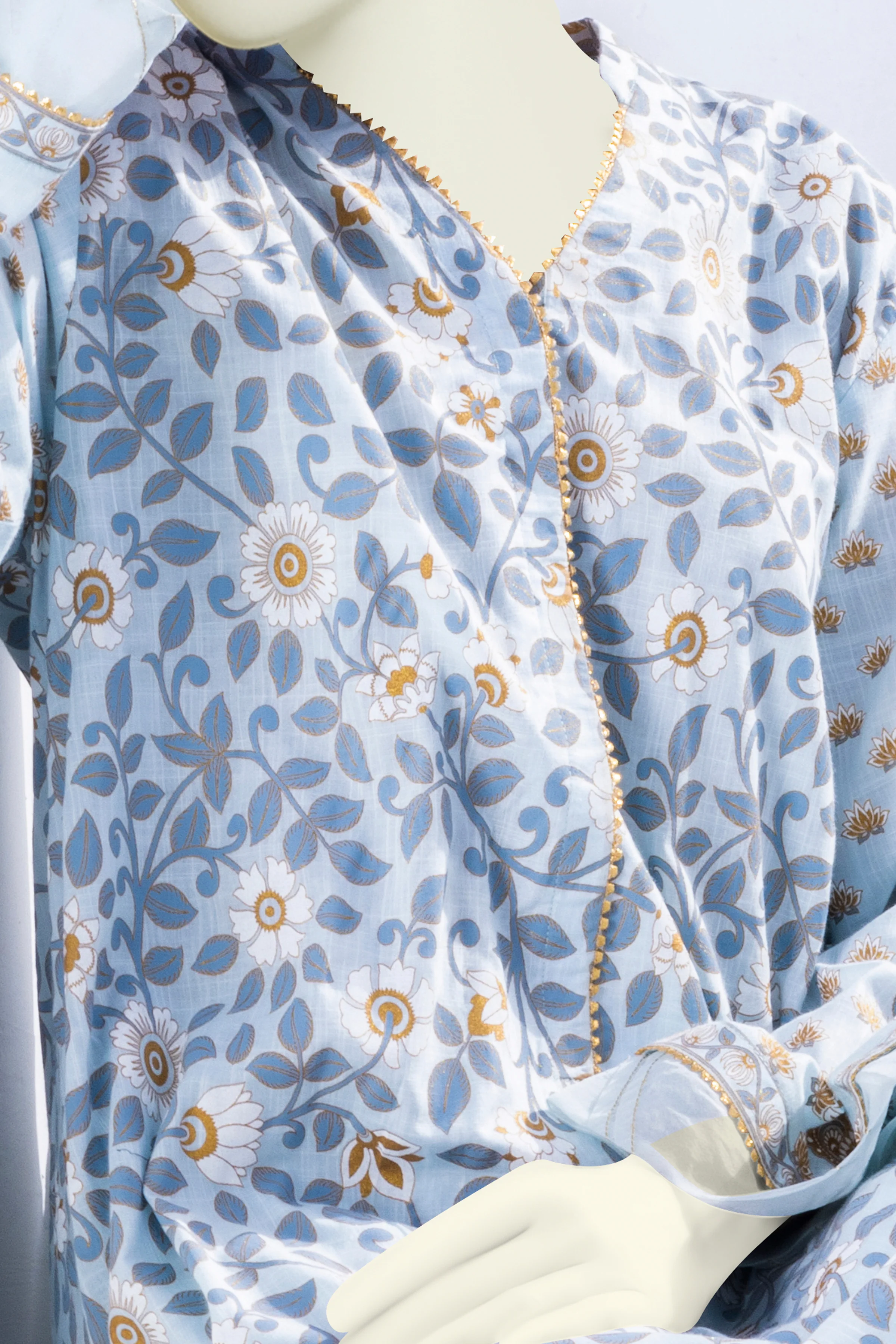 LIGHT BLUE LAWN 2PC STITCHED | CCW-2PS-ST-S-US-22-1703 MORNI - Image 3