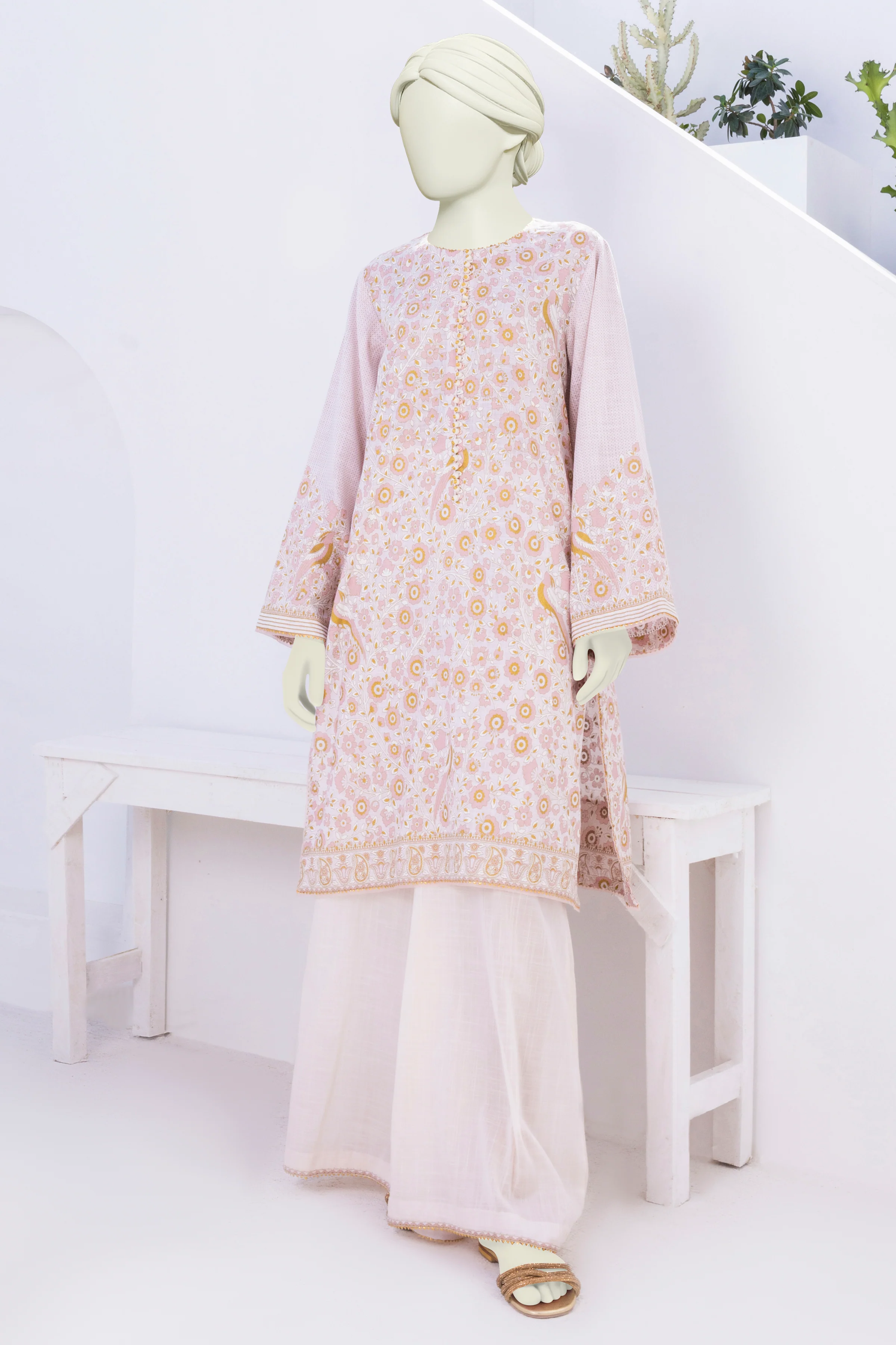 CORAL PINK LAWN 2PC STITCHED | CCW-2PS-ST-S-US-22-1704 GULSHAN - Image 4