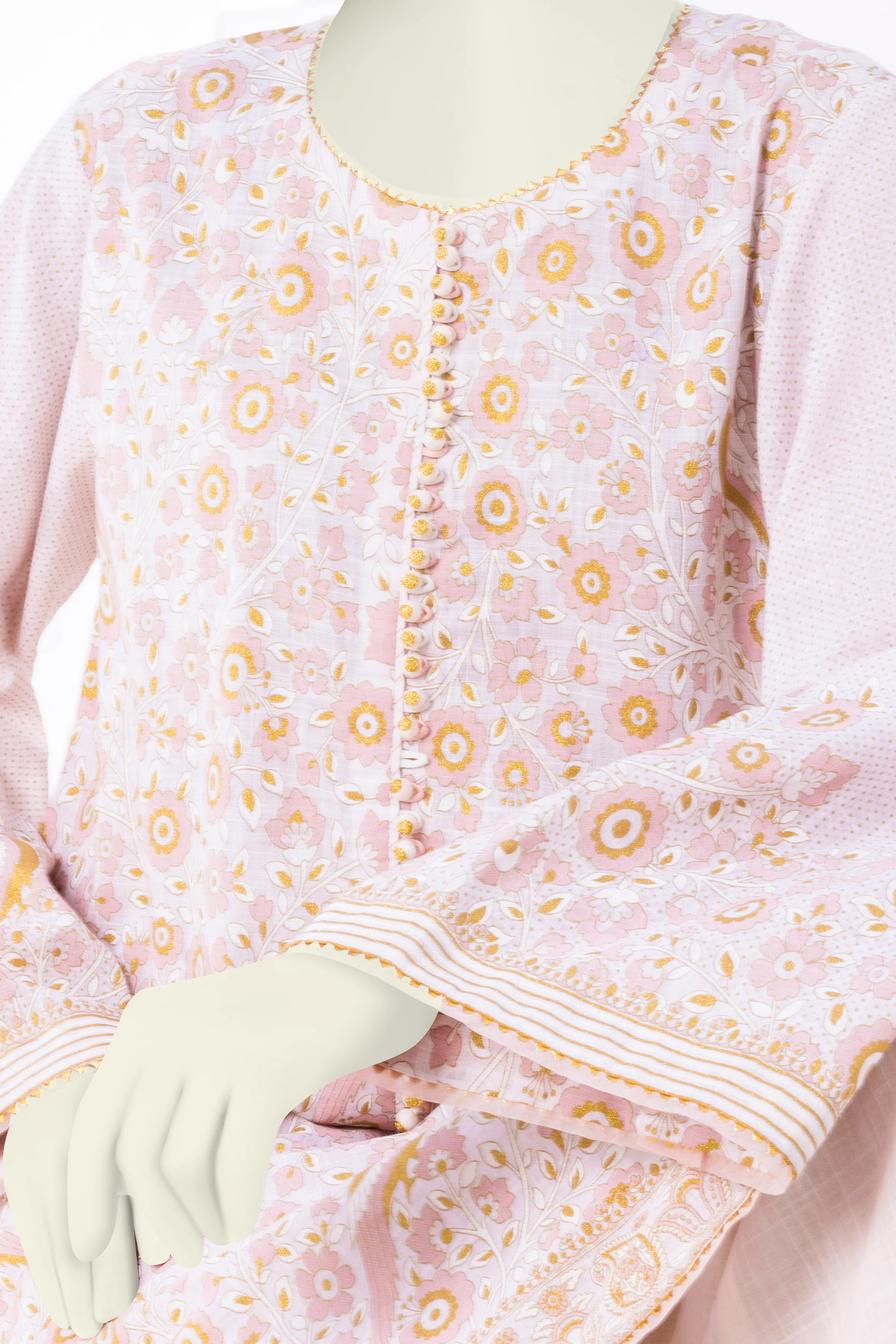 CORAL PINK LAWN 2PC STITCHED | CCW-2PS-ST-S-US-22-1704 GULSHAN - Image 6