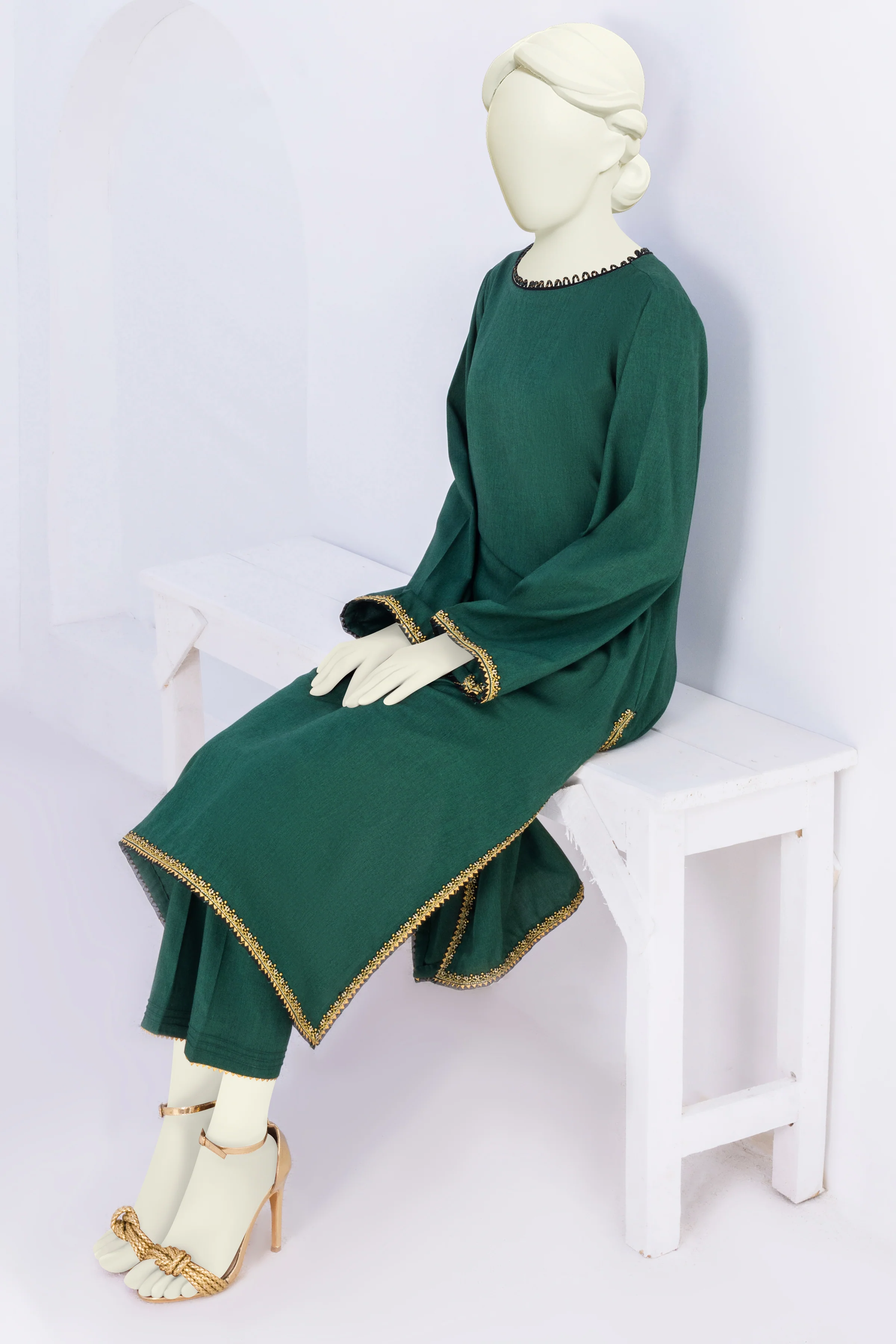 GREEN TEXTURED 2PC STITCHED | CCW-2PS-ST-S-US-22-2045/S ALMOND - Image 6