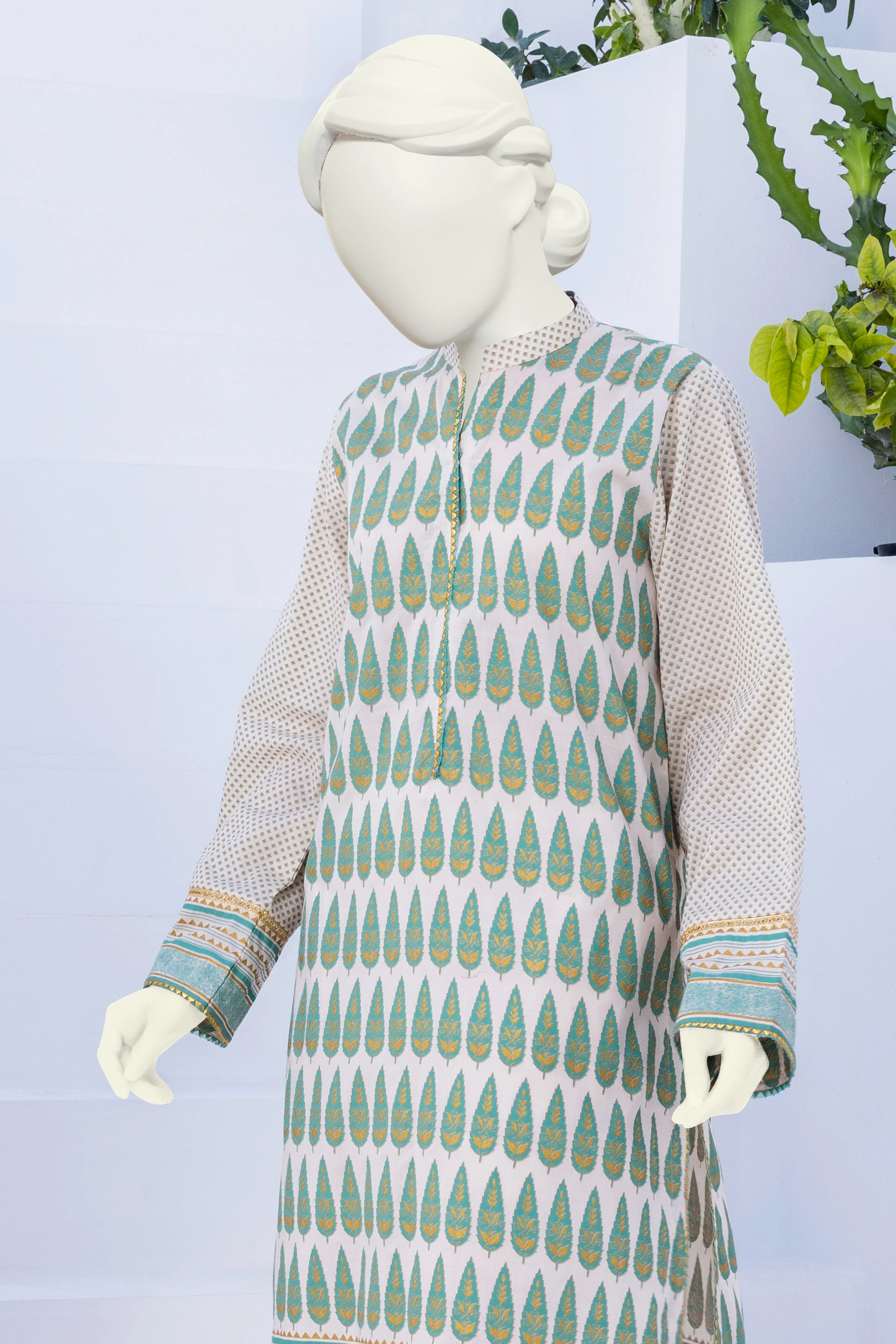BEIGE-GREEN LAWN 2PC STITCHED | CCW-2PSU-ST-S-US-22-2063/S VIOLA - Image 5