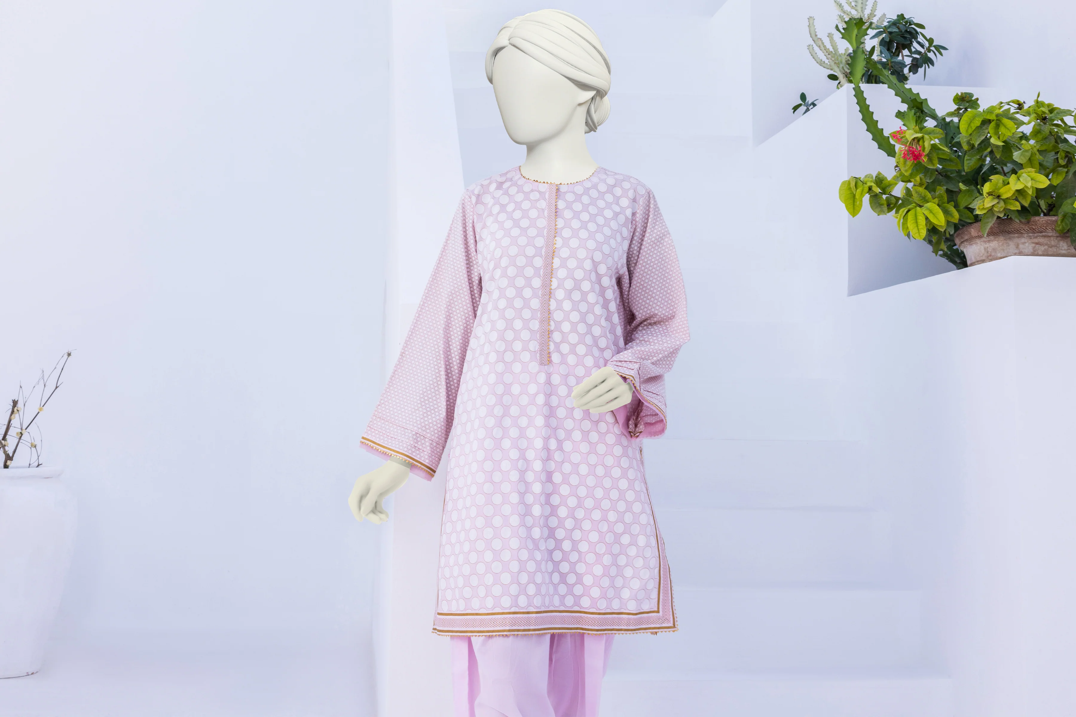 PINK-WHITE LAWN 2PC STITCHED | CCW-2PSU-ST-S-US-22-2064/S OPULENCE - Image 4