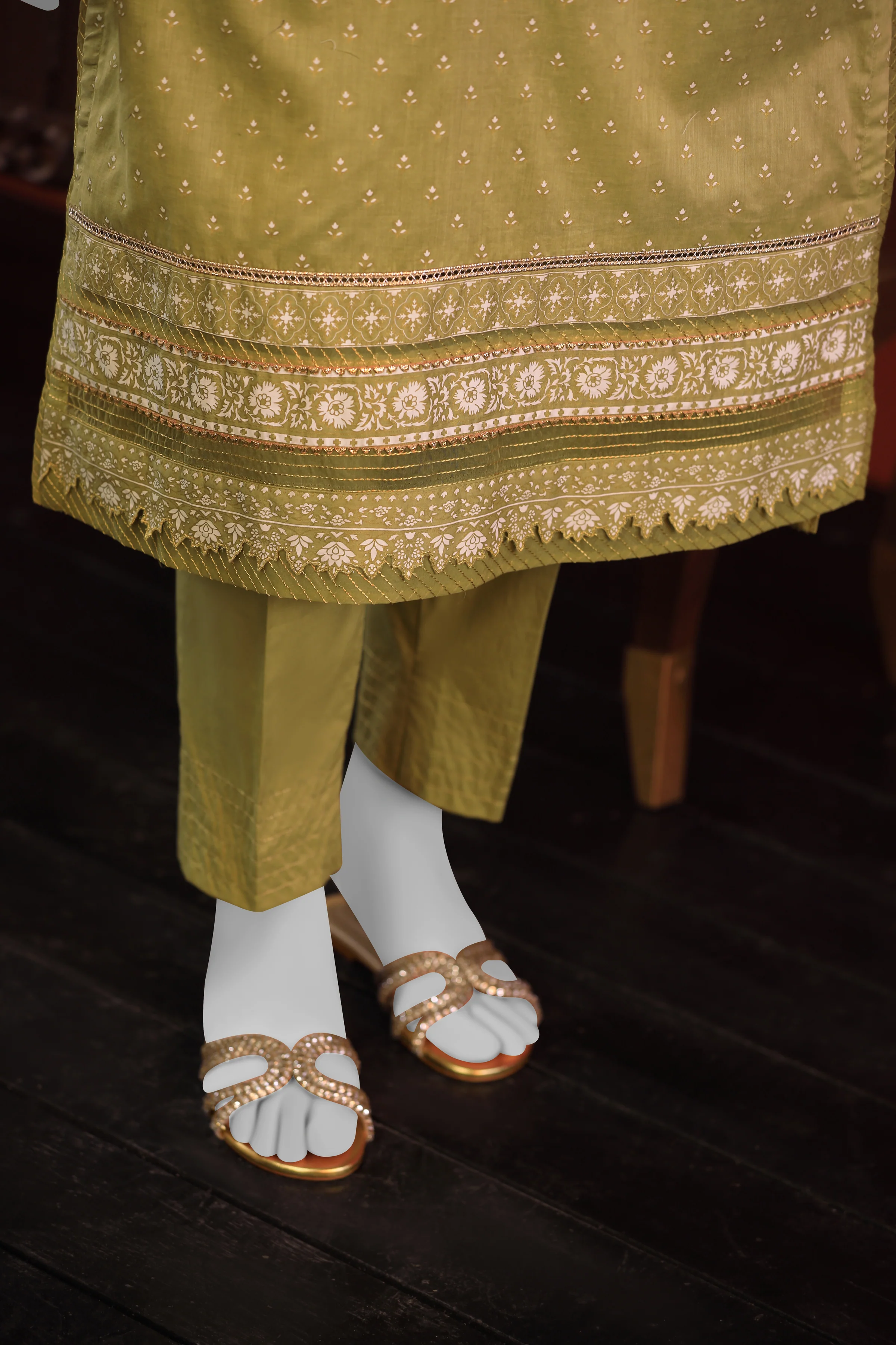 PISTACHIO LAWN 3PC UNSTITCHED | CCW-3PSU-S-US-22-020/A SHAJAR-1 - Image 5