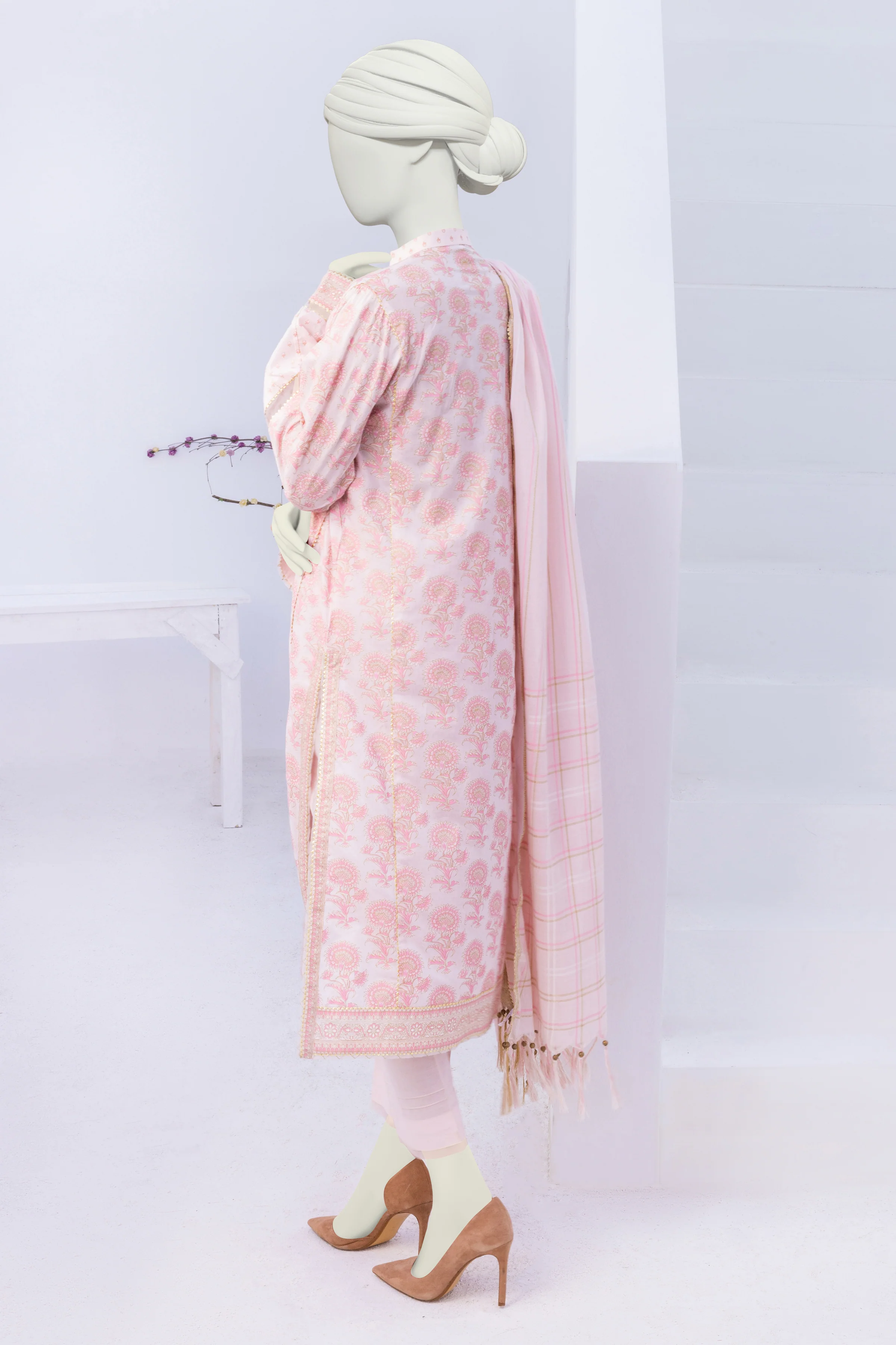 PINK LAWN 3PC UNSTITCHED | CCW-3PU-S-US-22-039/A ROSE-1 - Image 2
