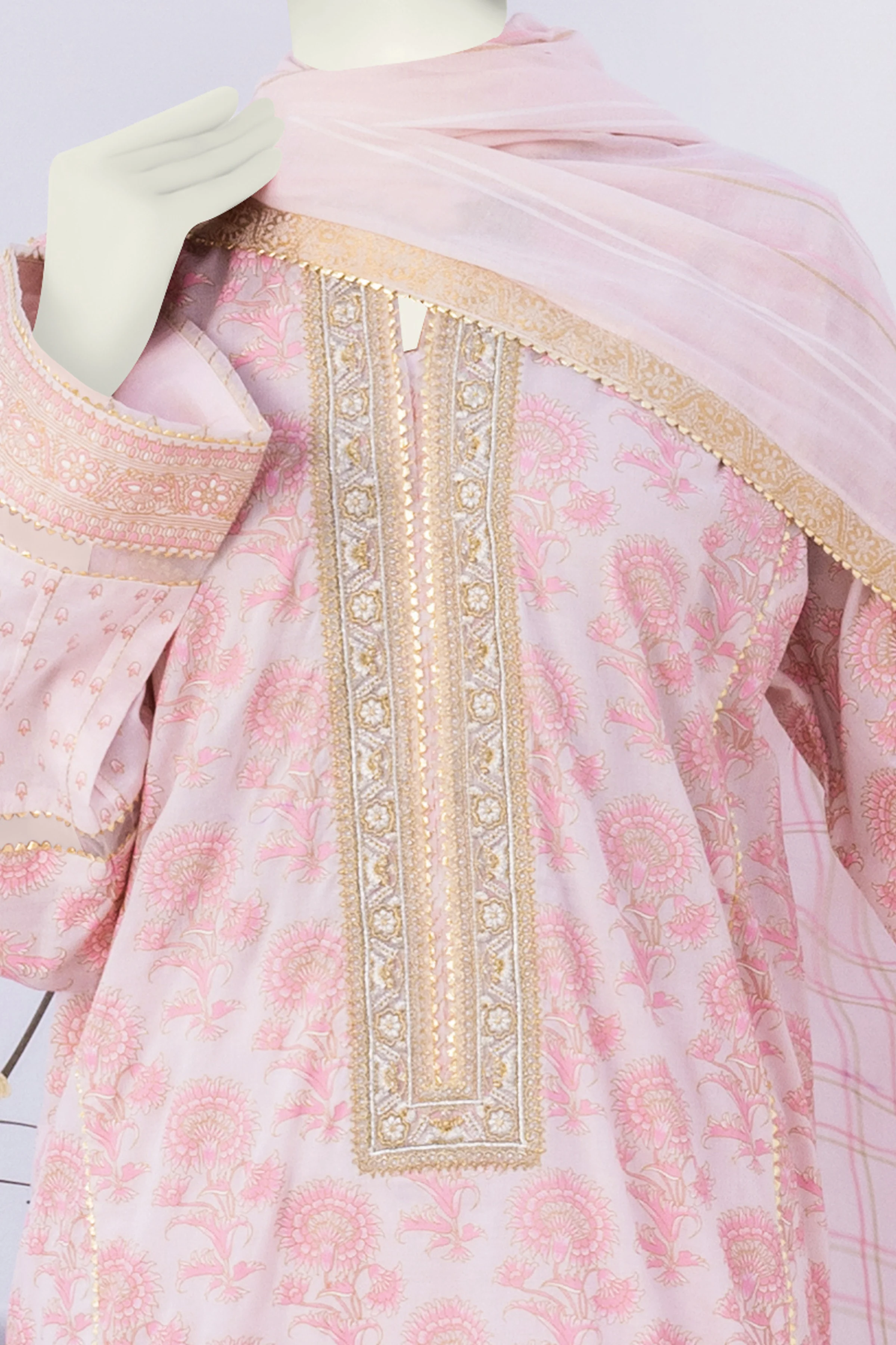 PINK LAWN 3PC UNSTITCHED | CCW-3PU-S-US-22-039/A ROSE-1 - Image 3