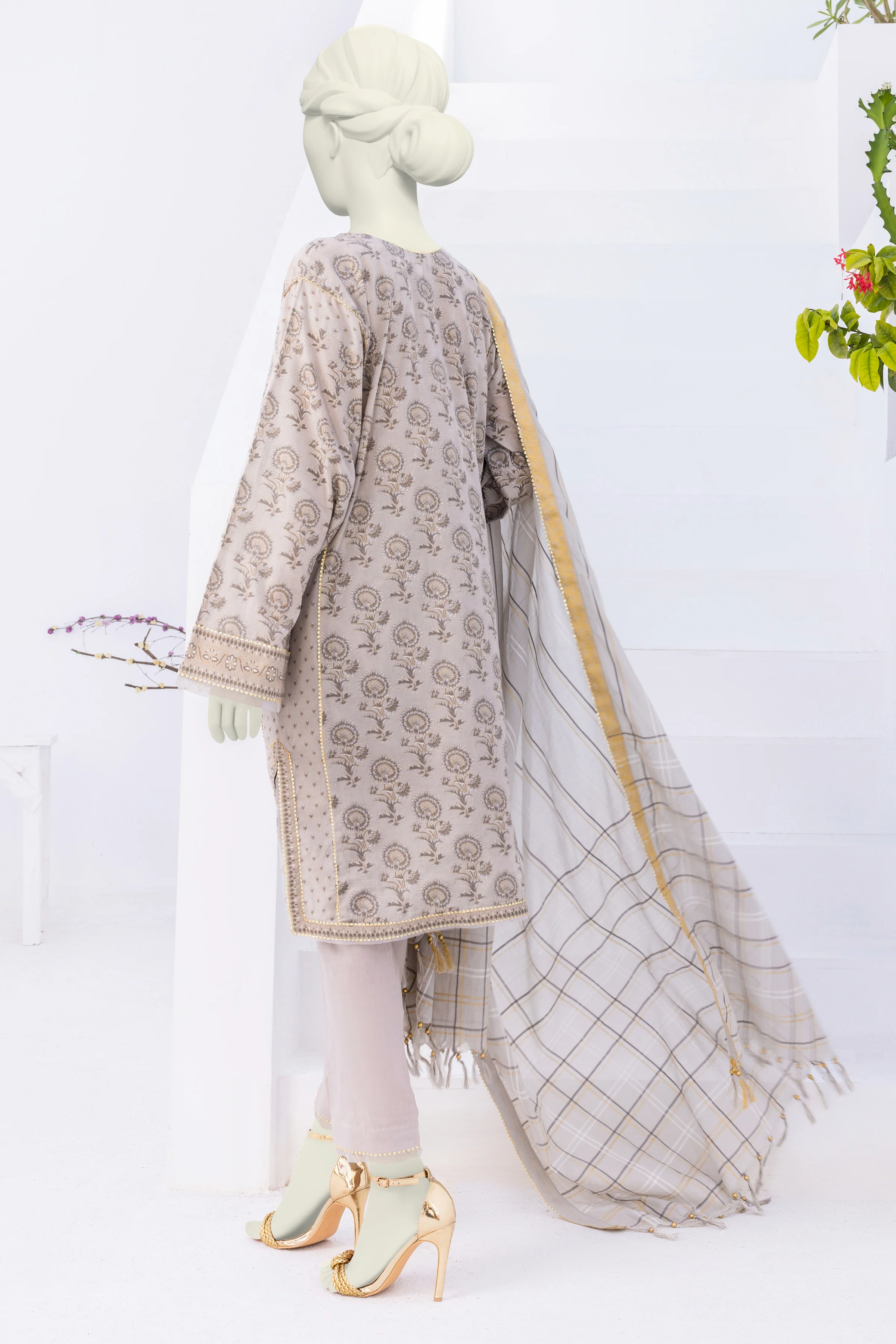 GREY LAWN 3PC UNSTITCHED | CCW-3PU-S-US-22-039/B ROSE-2 - Image 6