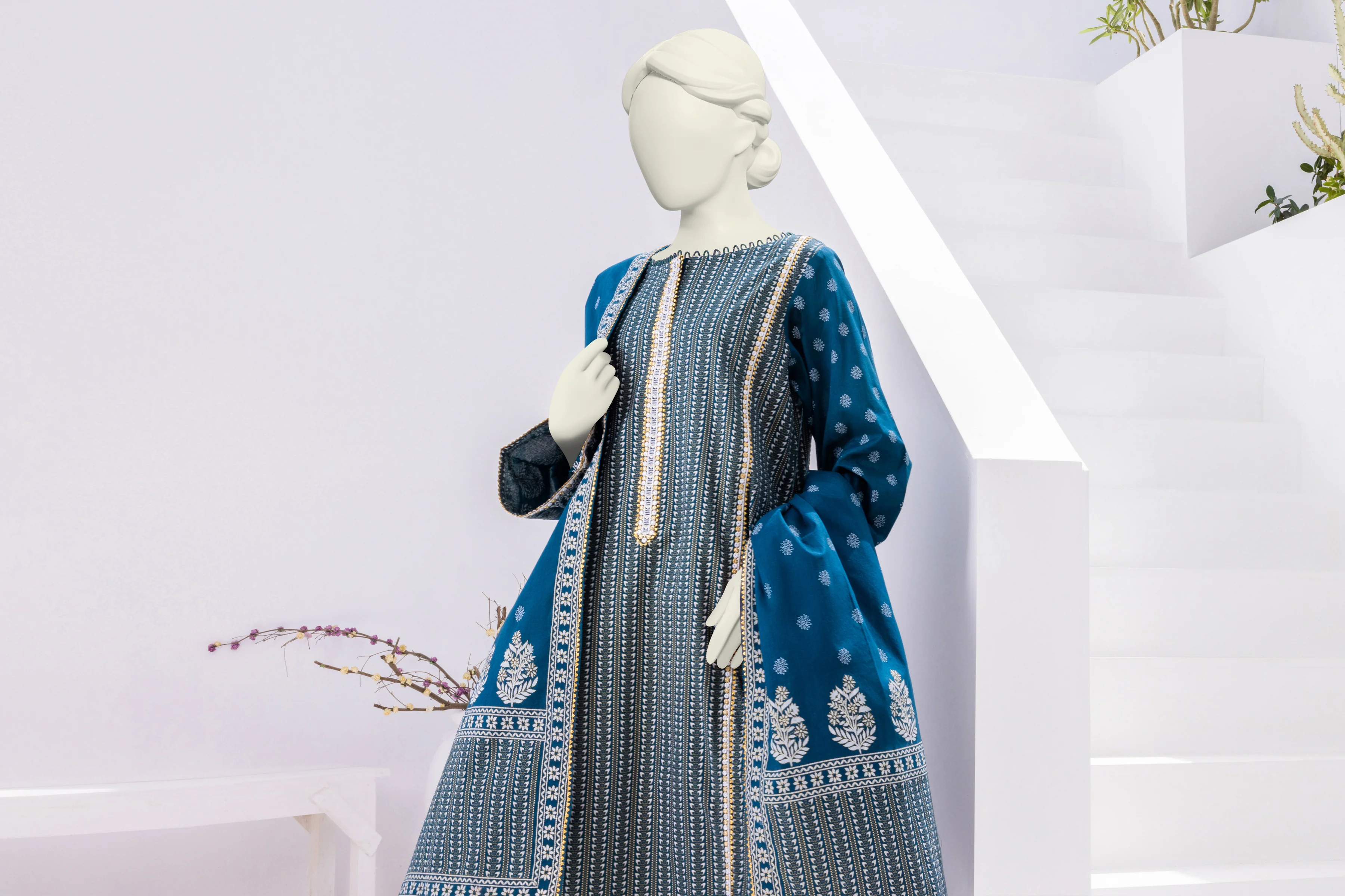 TEAL LAWN 3PC UNSTITCHED | CCW-3PU-S-US-22-045 LILAC - Image 5