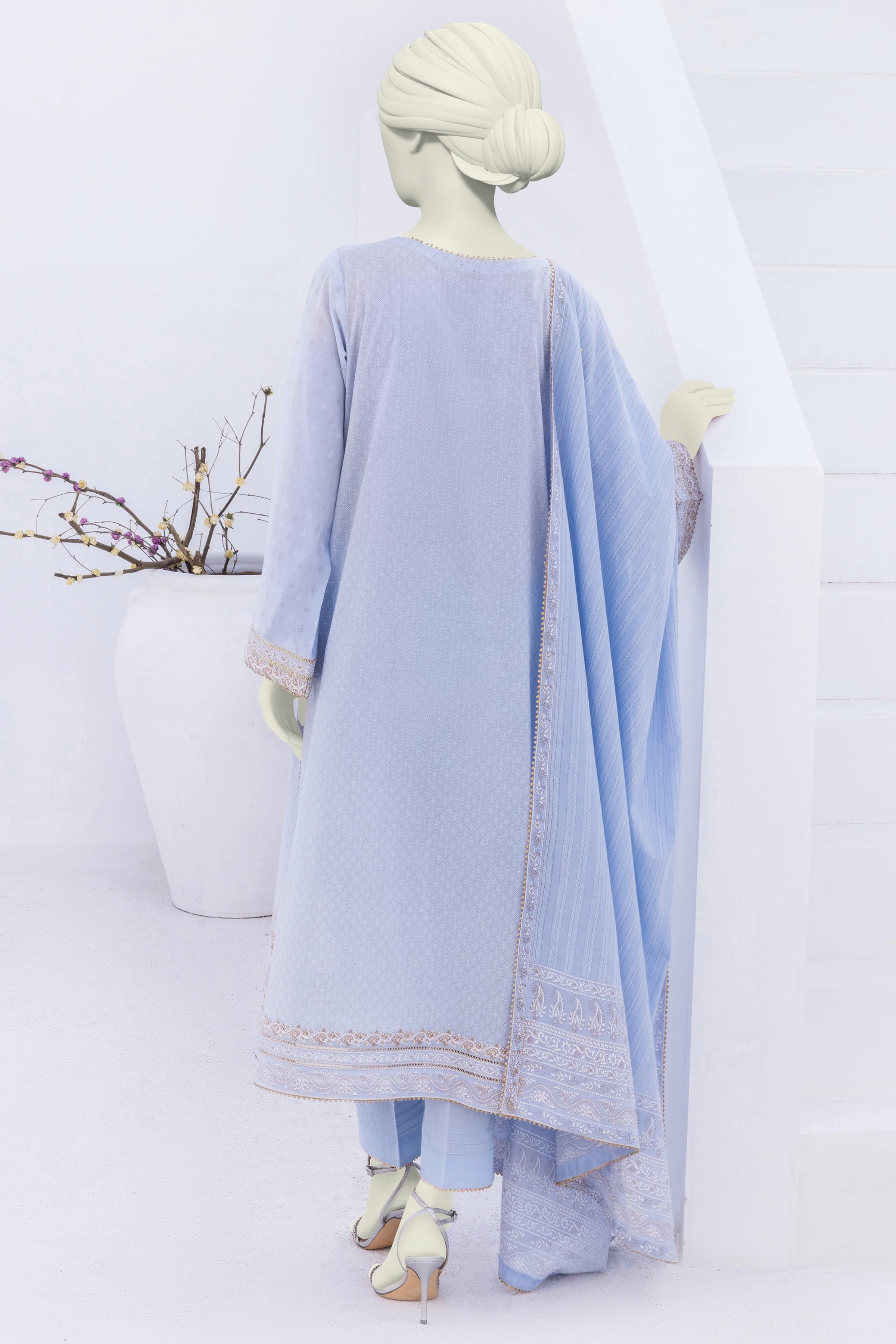 SKY BLUE LAWN 3PC UNSTITCHED | CCW-3PU-S-US-22-046 IRIS - Image 2