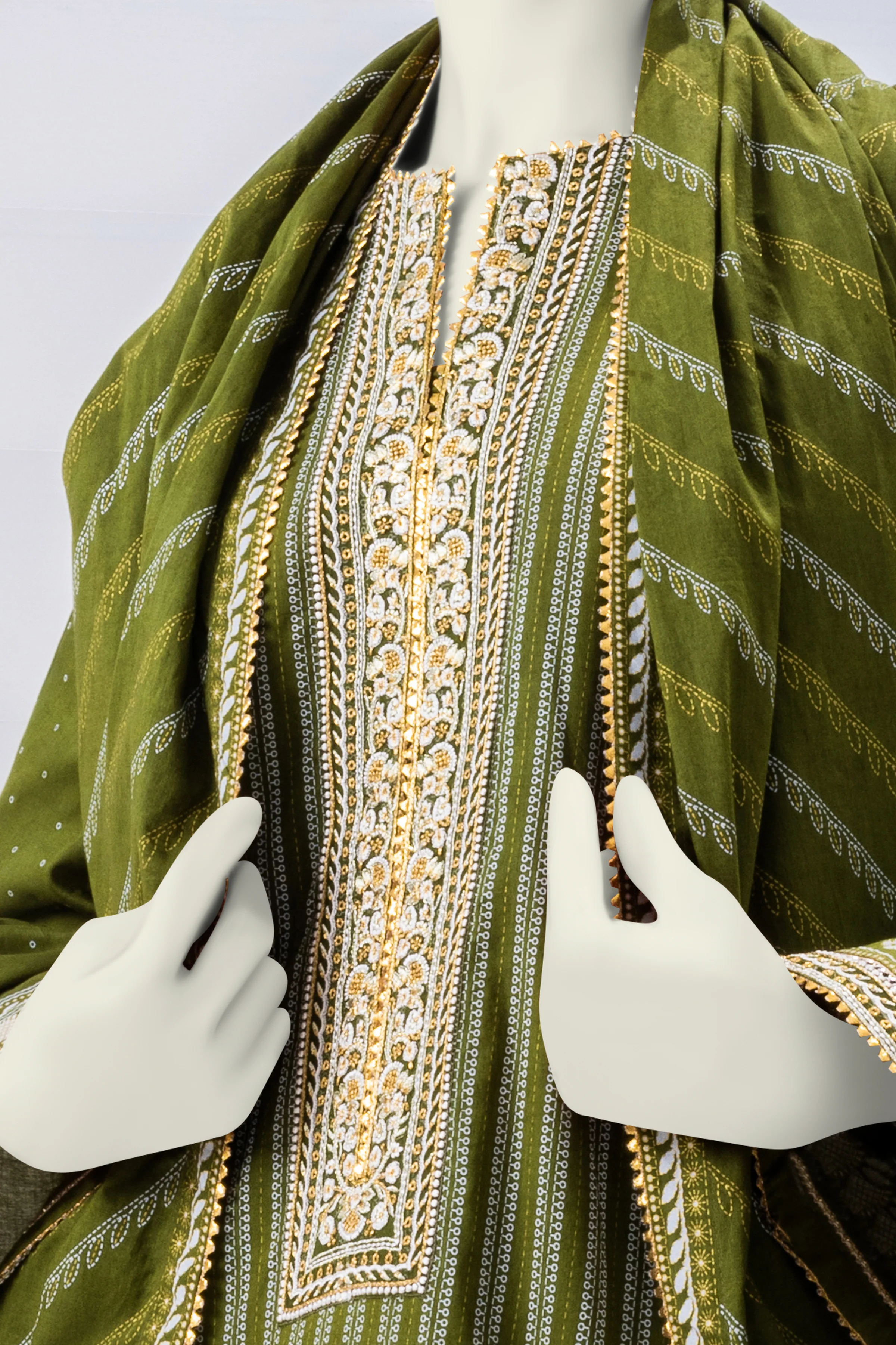 GREEN LAWN 3PC UNSTITCHED | CCW-3PU-S-US-22-047 DEFFODIL - Image 3