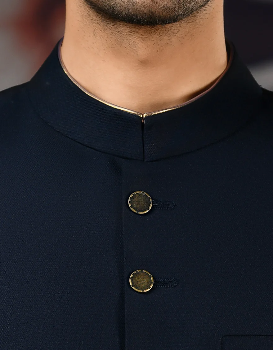 NAVY BLUE SHERWANI | JJSW-US-534/S22/JJ8299-FL - Image 2