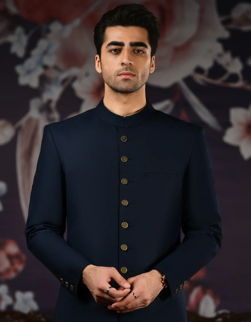 NAVY BLUE SHERWANI | JJSW-US-534/S22/JJ8299-FL - Image 3