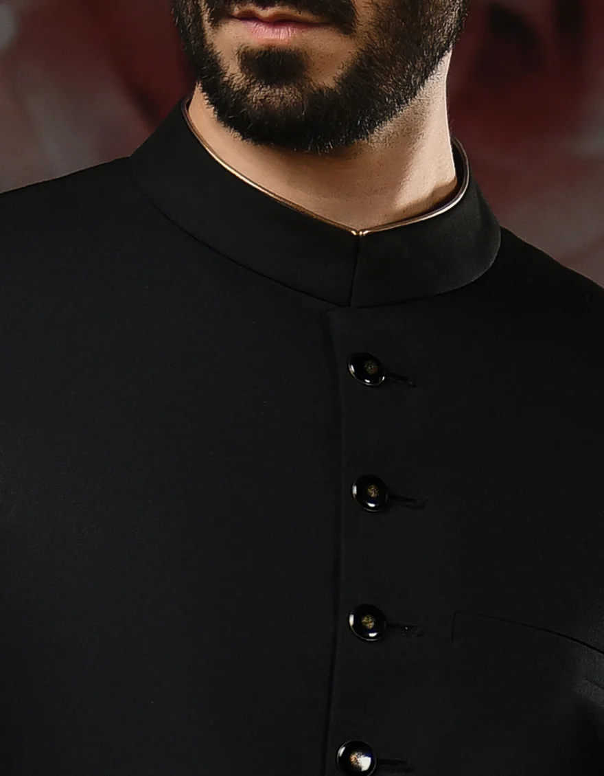 BLACK SHERWANI | JJSW-US-535/S22/JJ8299-FL - Image 2