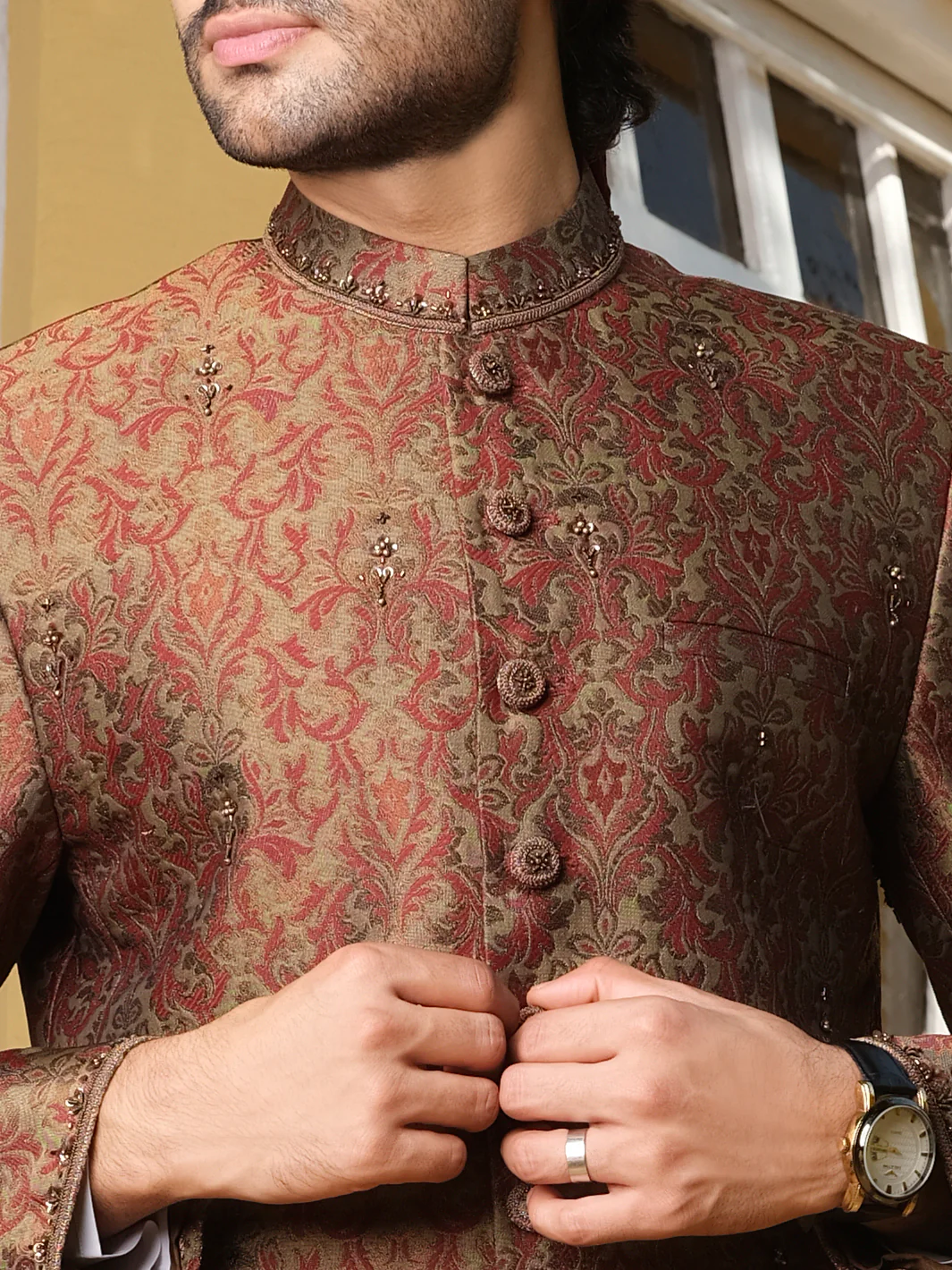 MAROON SHERWANI | AL-SW-US-115-R1/AM-379A - Image 3