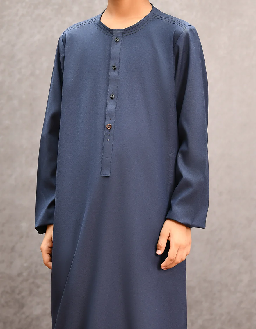 NAVY BLUE VISCOSE JUBBA | JC-JUBBA-US-44133/A22/JJ8402-CL - Image 2