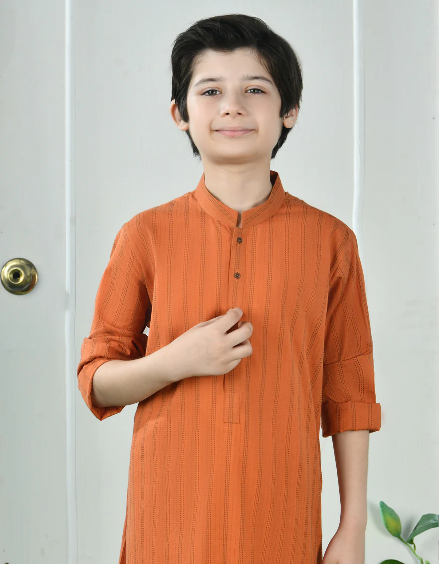 ORANGE COTTON KURTA | JCK-A-39119/S24/JJ3384-CL - Image 2