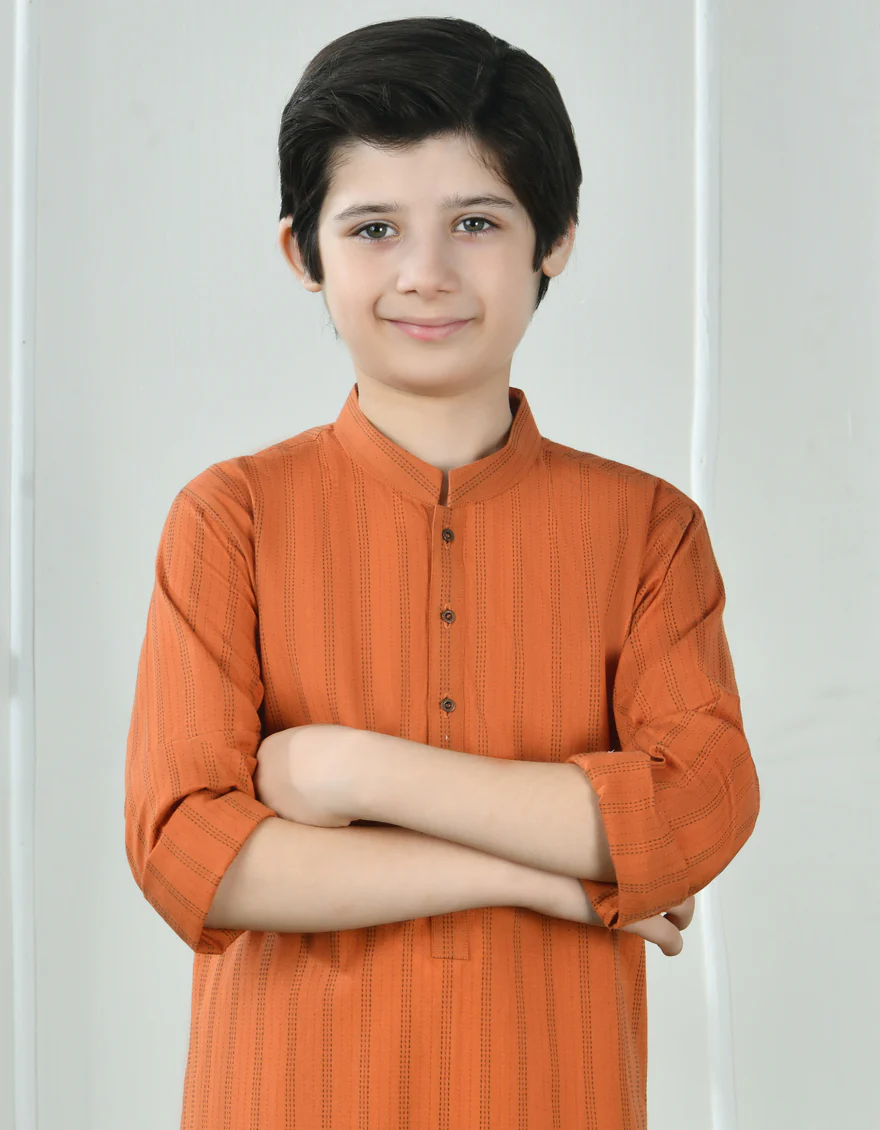 ORANGE COTTON KURTA | JCK-A-39119/S24/JJ3384-CL - Image 3