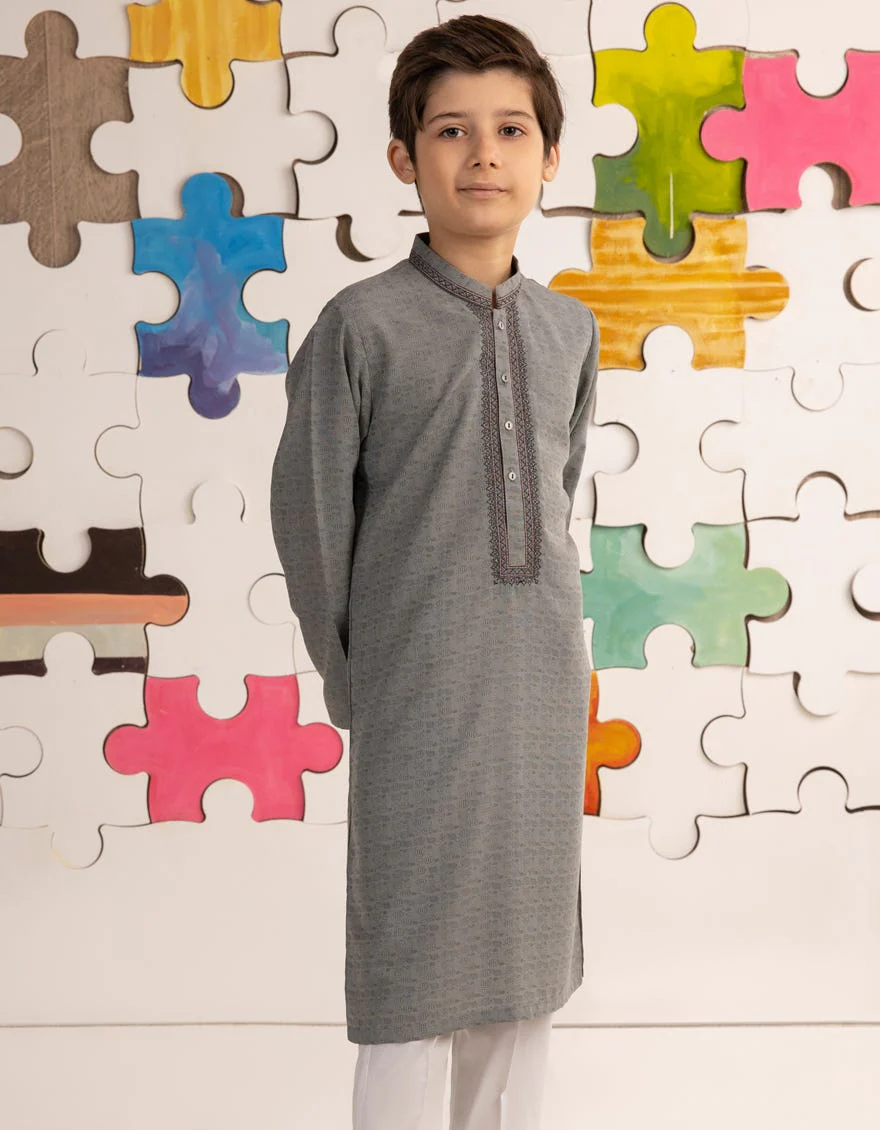 GREY BLENDED KURTA | JCK-A-39171/S24/JJ9356-FL - Image 2