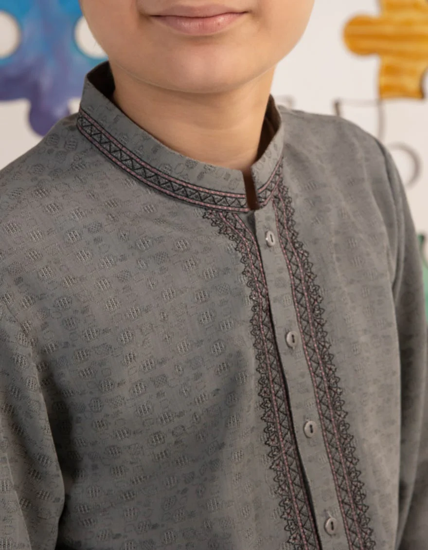 GREY BLENDED KURTA | JCK-A-39171/S24/JJ9356-FL - Image 3