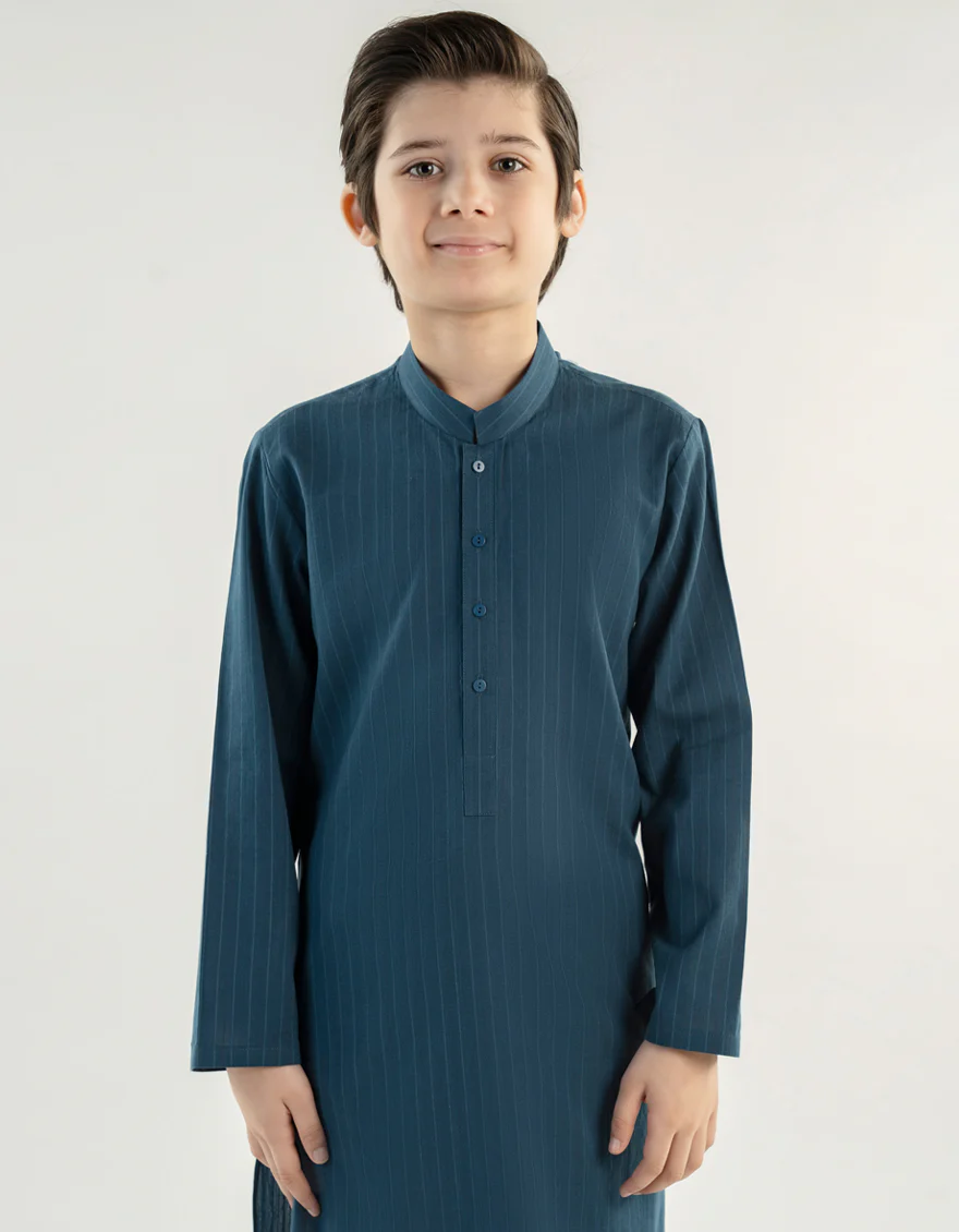 CYAN BLUE COTTON KURTA | JCK-A-39212/S24/DMR3379-PN - Image 2