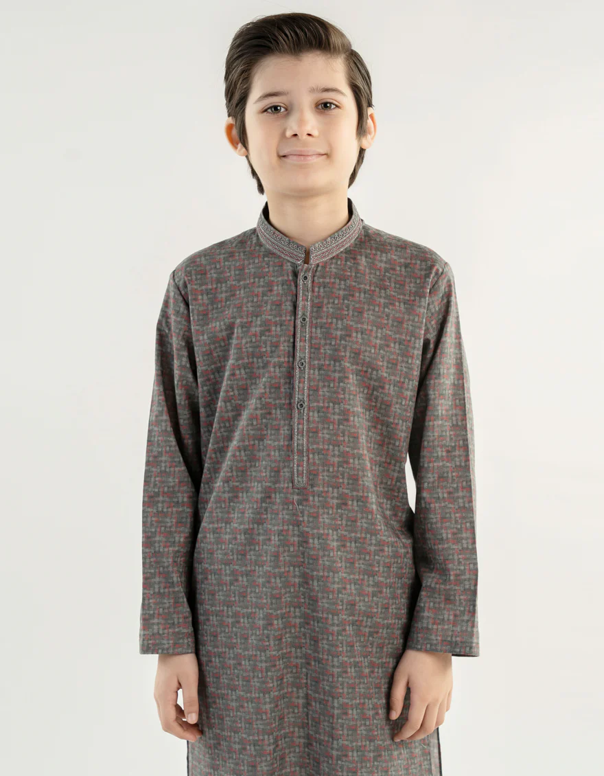GREY COTTON KURTA | JCK-A-39232/S24/JJ9552-SF - Image 2