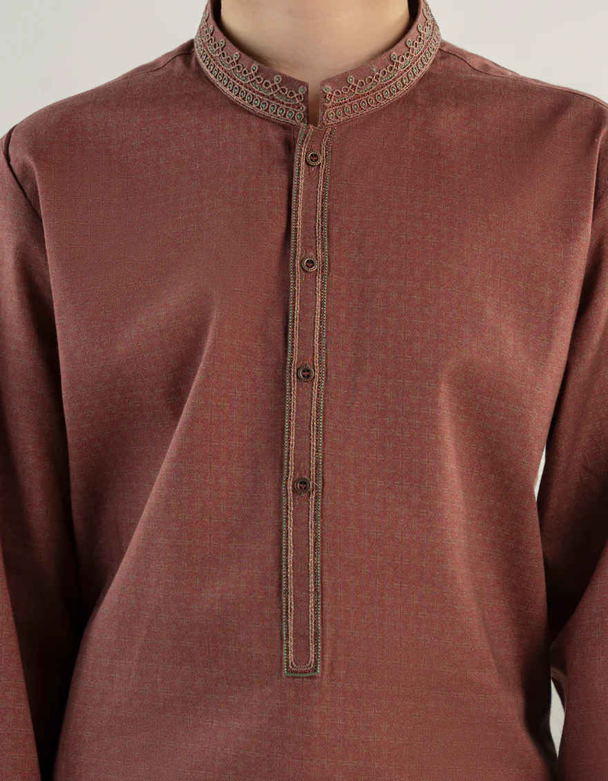 DULL RED COTTON KURTA | JCK-A-39233/S24/JJ9552-SF - Image 3