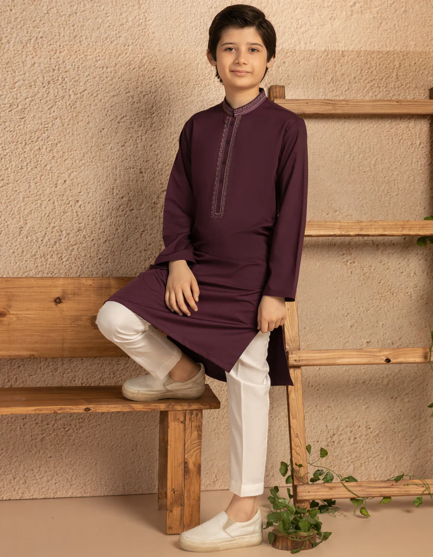 VIOLET BLENDED KURTA | JCK-A-39291/S25/JJ9954-FL - Image 2