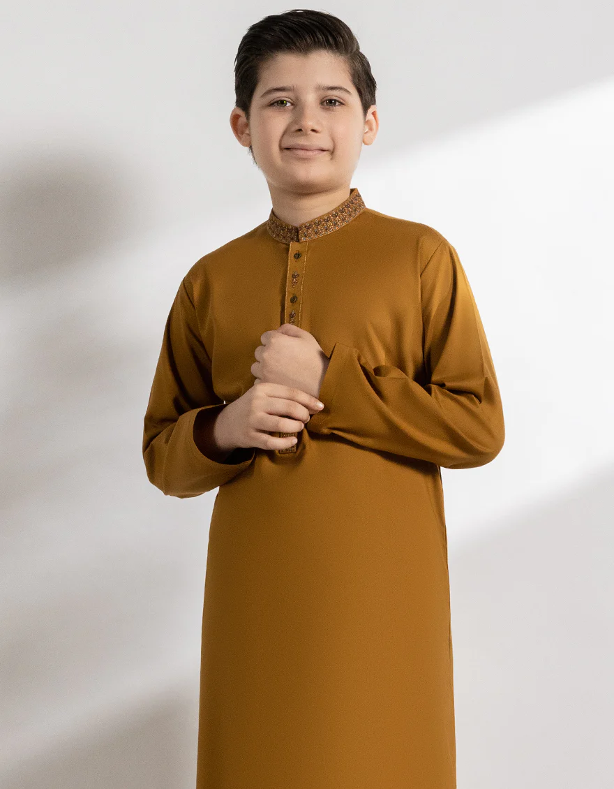 MUSTARD BLENDED KURTA | JCK-A-39421/S25/JJ9955-SF - Image 2