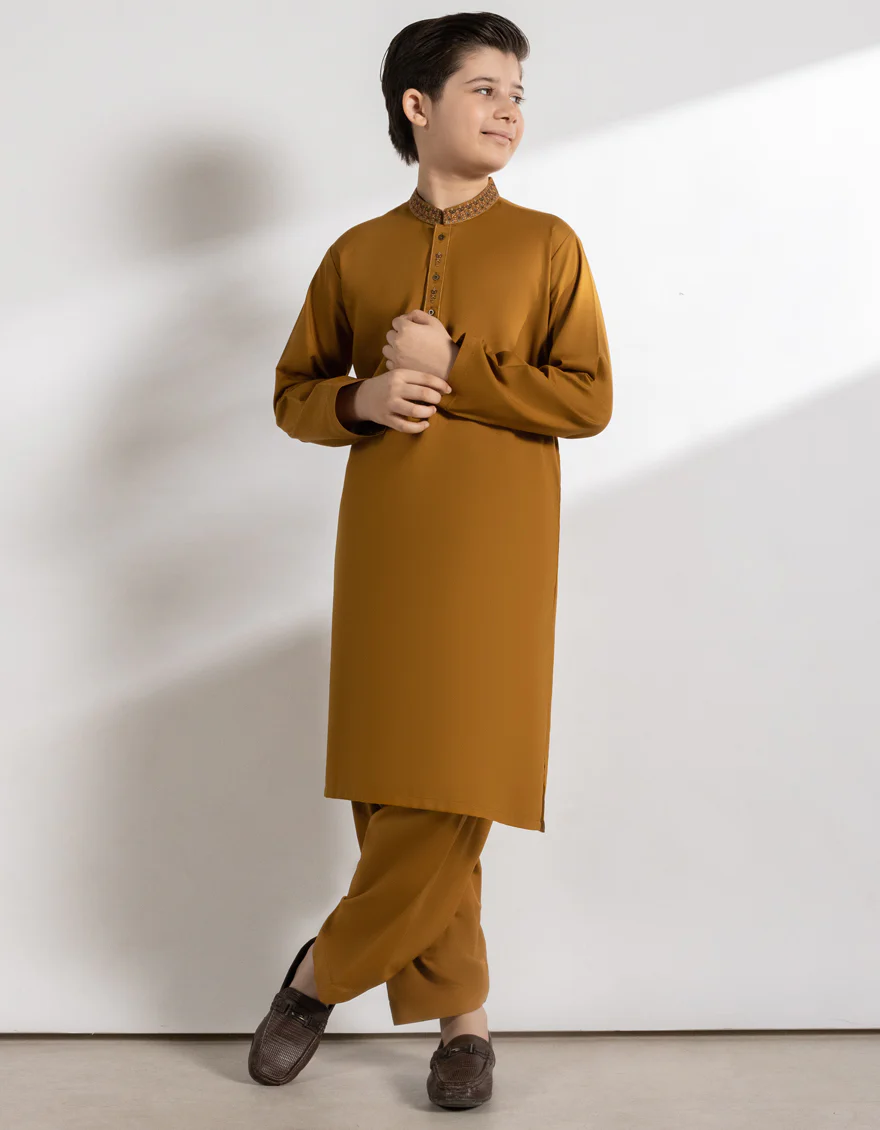 MUSTARD BLENDED KURTA | JCK-A-39421/S25/JJ9955-SF - Image 3